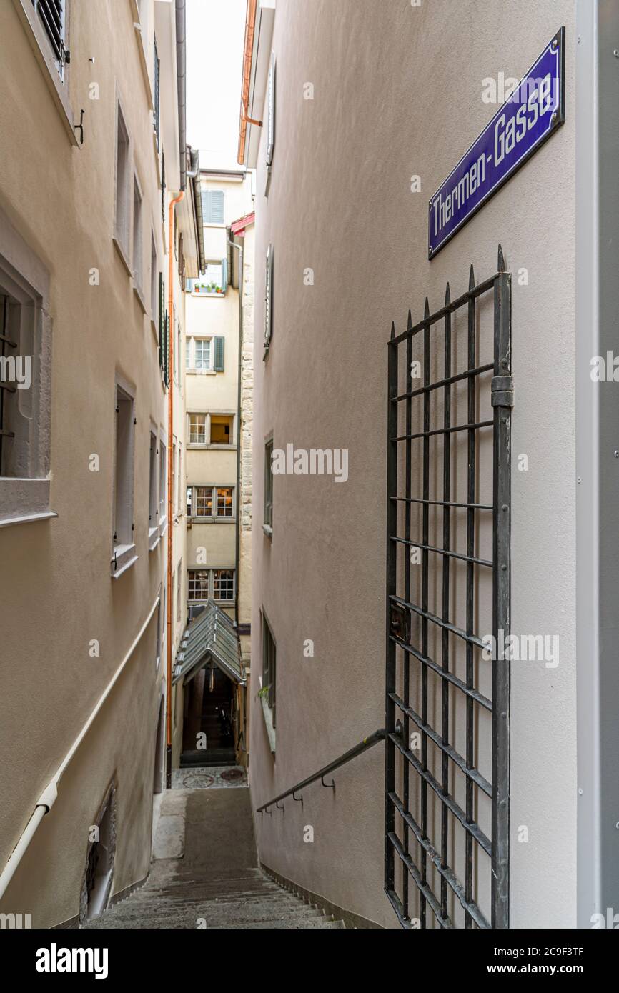 Thermengasse in Zürich, Schweiz Stockfoto