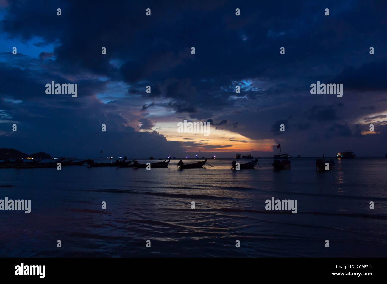 Sonnenuntergang in Sairee Beach - Koh Tao, Thailand Stockfoto