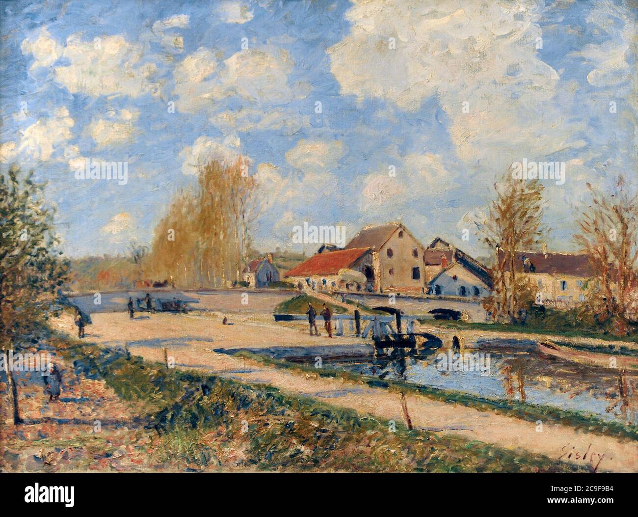 Alfred Sisley (1839-1899). Französischer Maler des Impressionismus. Die Bourgogne-Schleuse bei Moret, 1882. Nationalgalerie. Prag. Tschechische Republik. Stockfoto