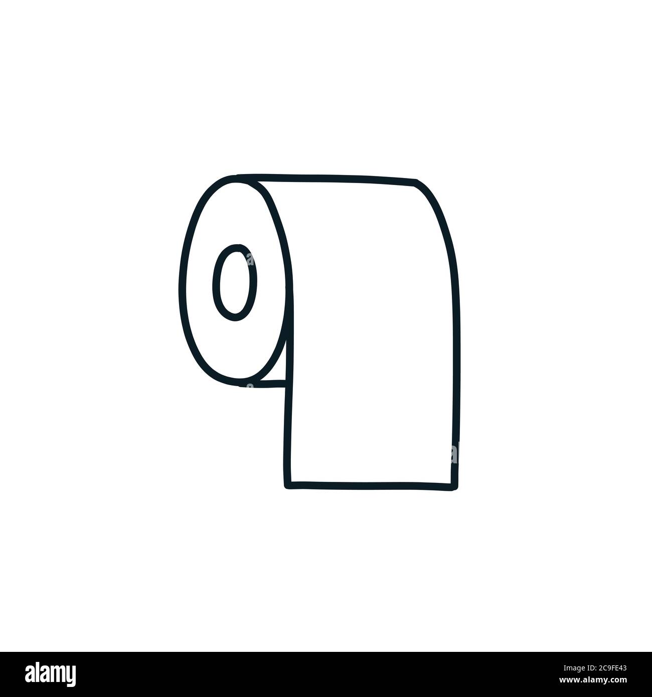 toilettenpapier Doodle Symbol, Vektor-Linie Illustration Stock Vektor