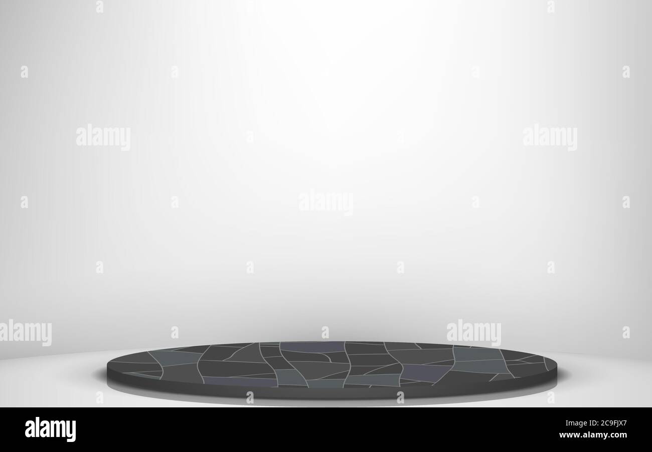 Marmorpodium im weißen Studioraum Stock Vektor