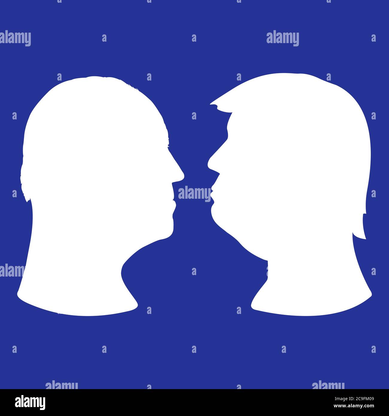 US-Präsidentschaftswahlen 2020, Silhouette Porträts von Joe Biden und Donald Trump, Vektor-Illustration Stock Vektor