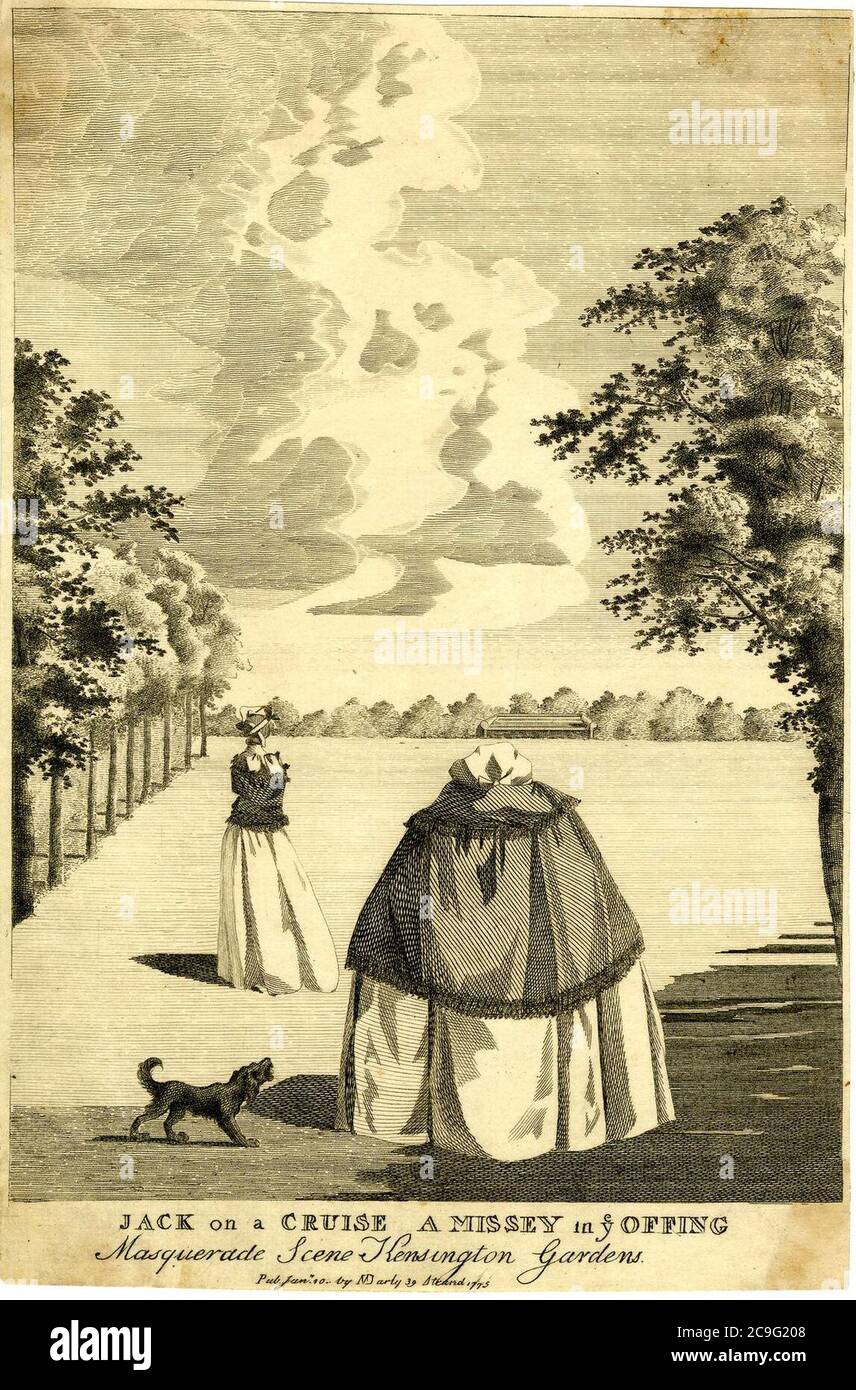 Jack auf einer Kreuzfahrt ein Missing in Ye offing; Maskerade Szene Kensington Gardens (BM 1868,0808.4529). Stockfoto