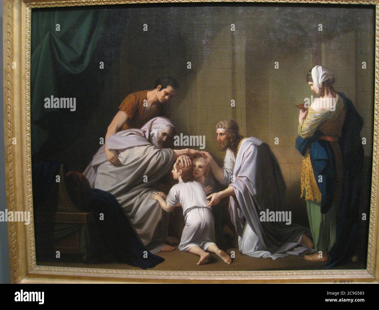 Jakob segnen Ephraim und Manasse, von Benjamin West. Stockfoto