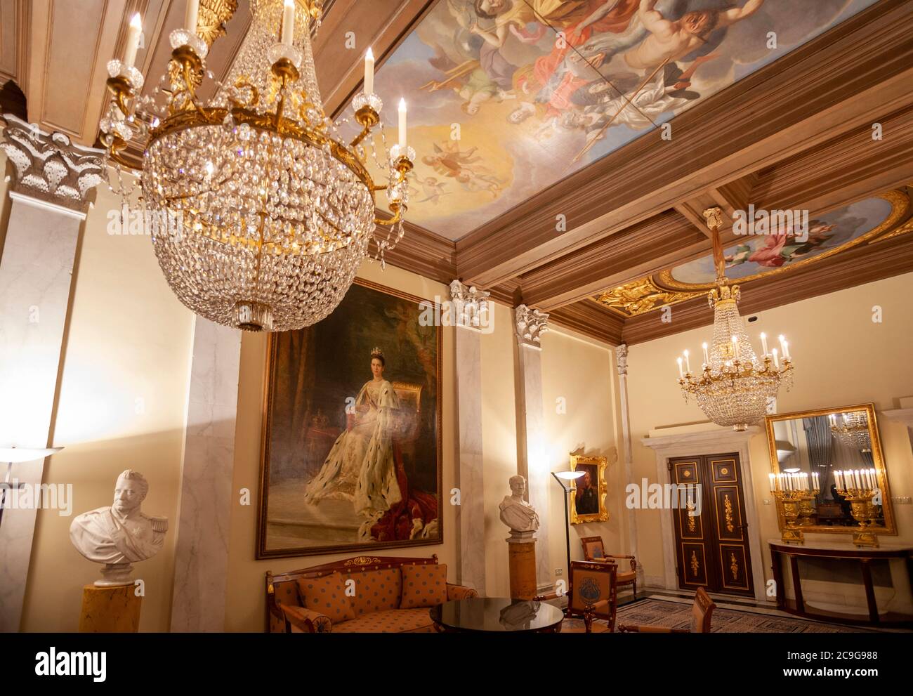 Der Innenraum des Königspalastes, Amsterdam, Niederlande, Europa Stockfoto