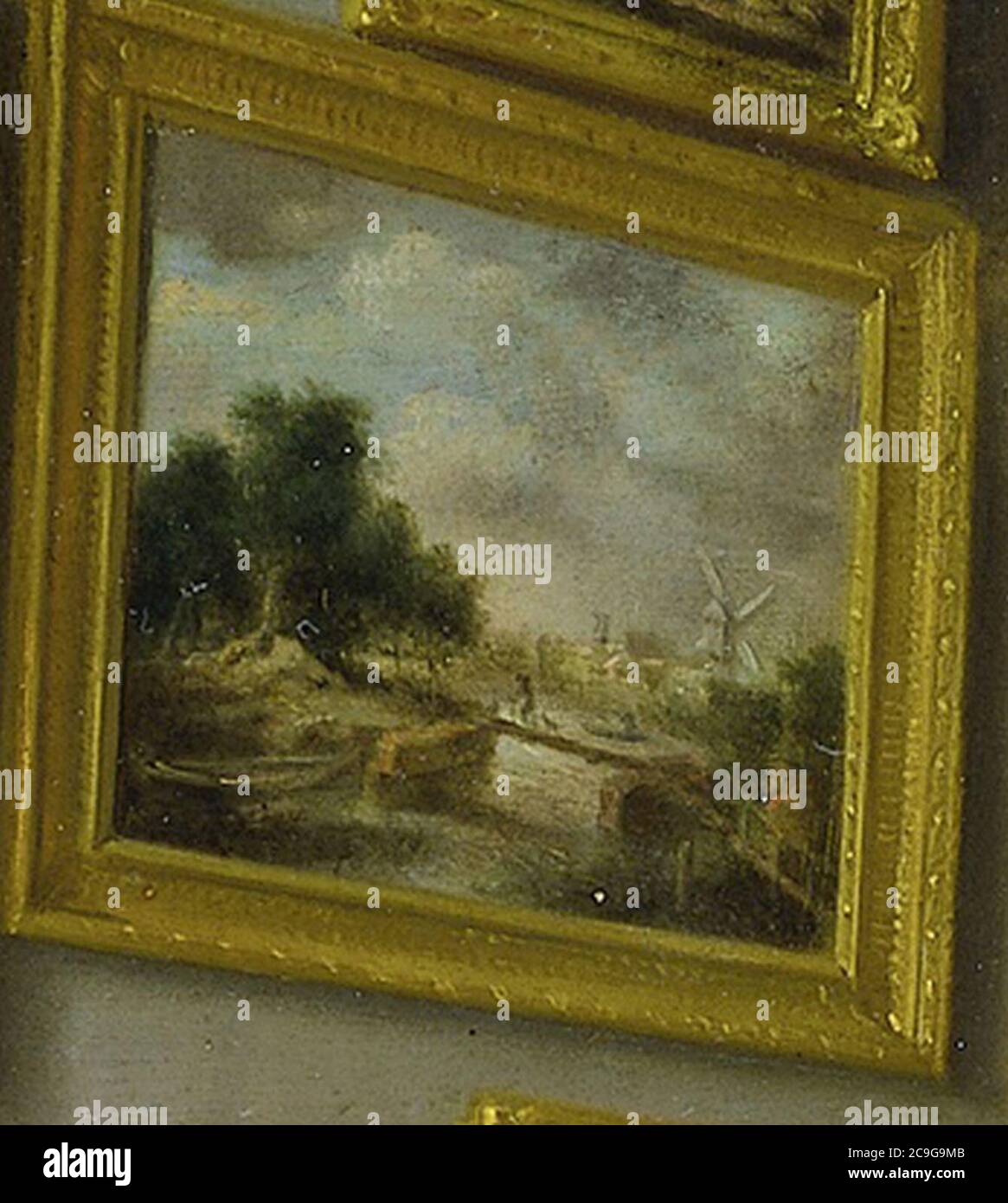 Jacob van Ruisdael - Een Gezicht Buiten Amsterdam - Detail De kunstgalerij van Jan Gildemeester Jansz Stockfoto