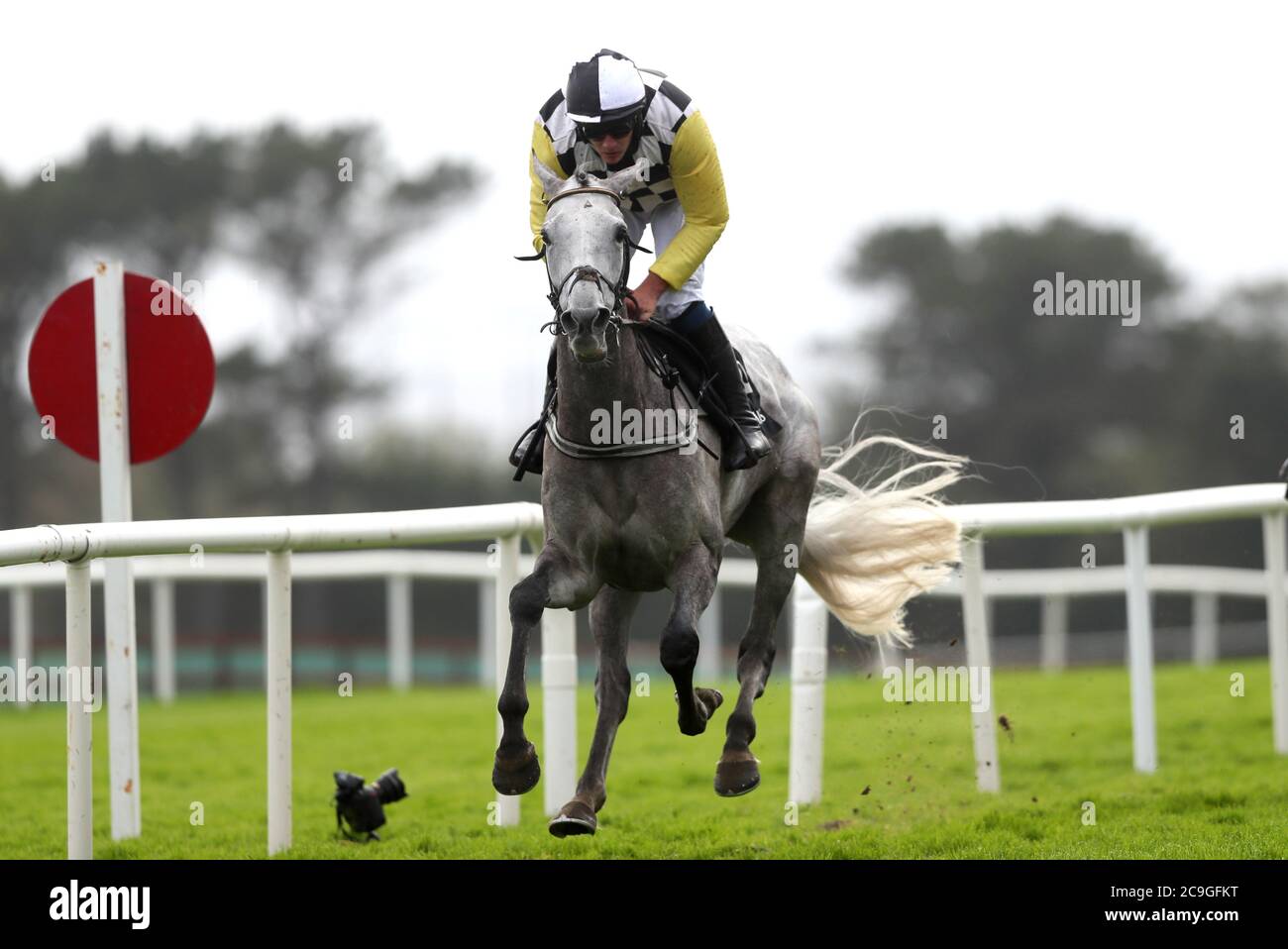 Great White Shark von Paul Townend auf dem Weg zum Gewinn der Guinness Handicap-Hürde am fünften Tag des Galway Races Summer Festival 2020 auf der Galway Racecourse geritten. Stockfoto