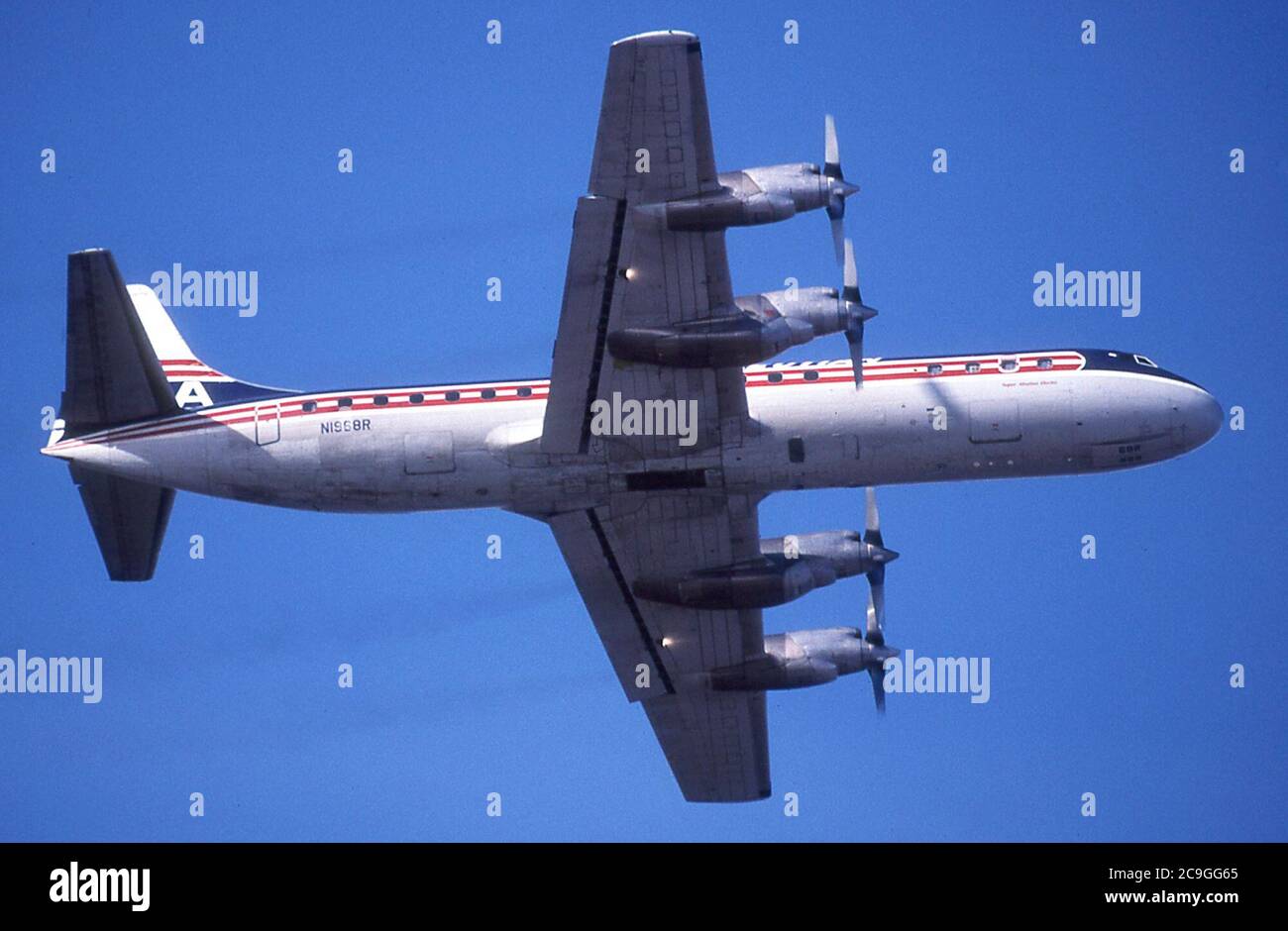 REEVE ALEUTIAN AIRWAYS LOCKHEED L-188 ELECTRA. Stockfoto