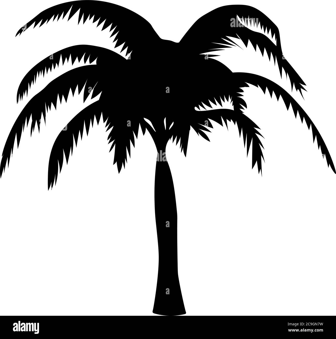 Palm Tree Isolate auf weißem Hintergrund Stock Vektor