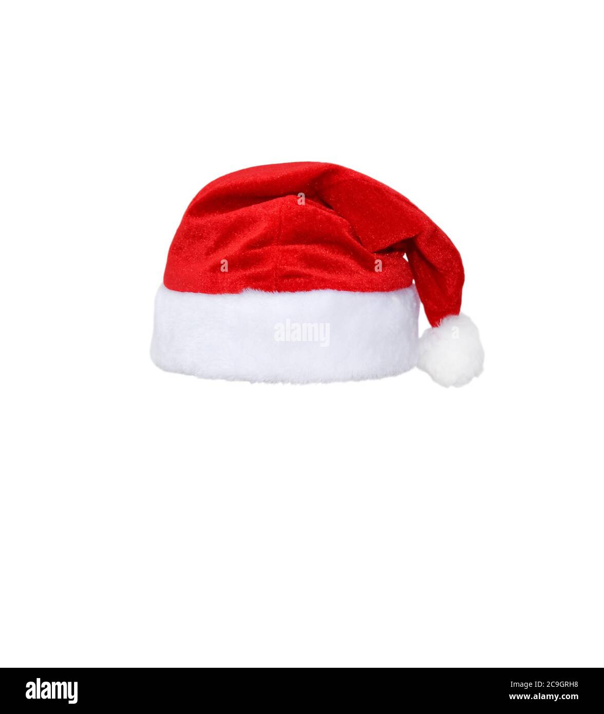 Santa Claus roten Hut isoliert auf weißem Hintergrund. Rote weihnachtsmütze oder Mütze isoliert auf weiß Stockfoto