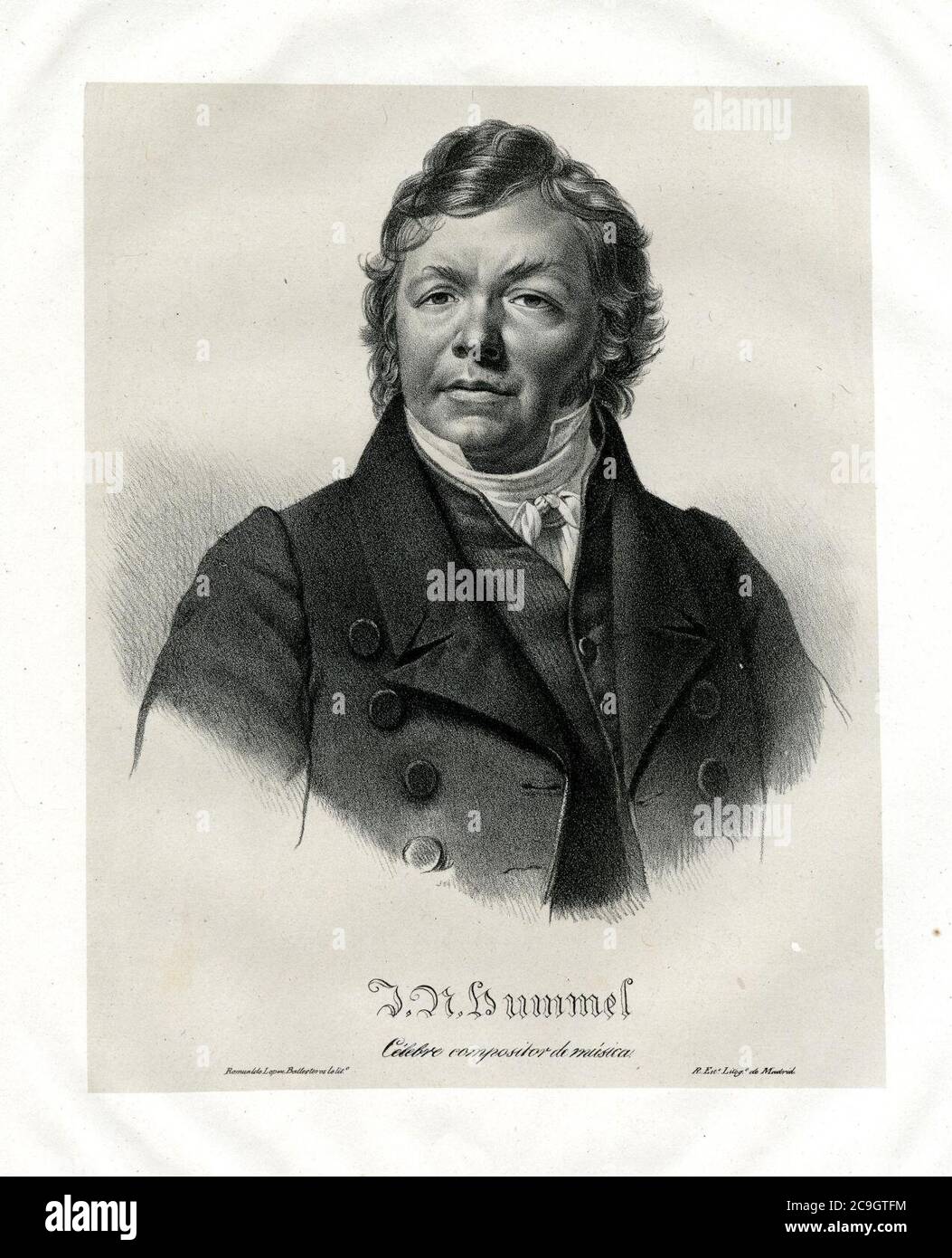 J. N. Hummel - Célébre compositor de música (BM 1869,0410.944). Stockfoto