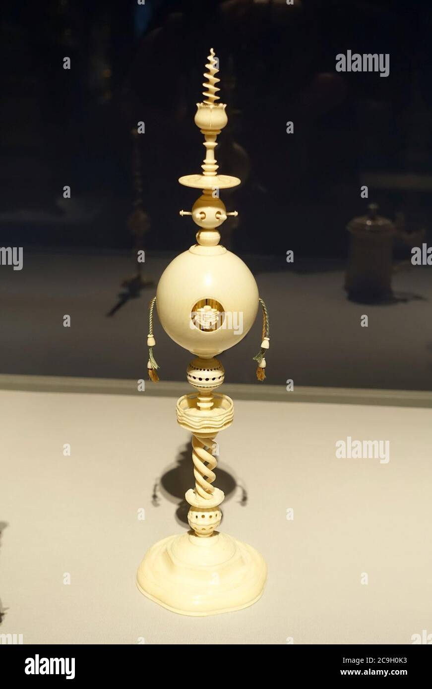 Elfenbeinstück von Lorenz Zick, Deutschland, Nürnberg, c. 1640, Elfenbein gedreht, Stockfoto