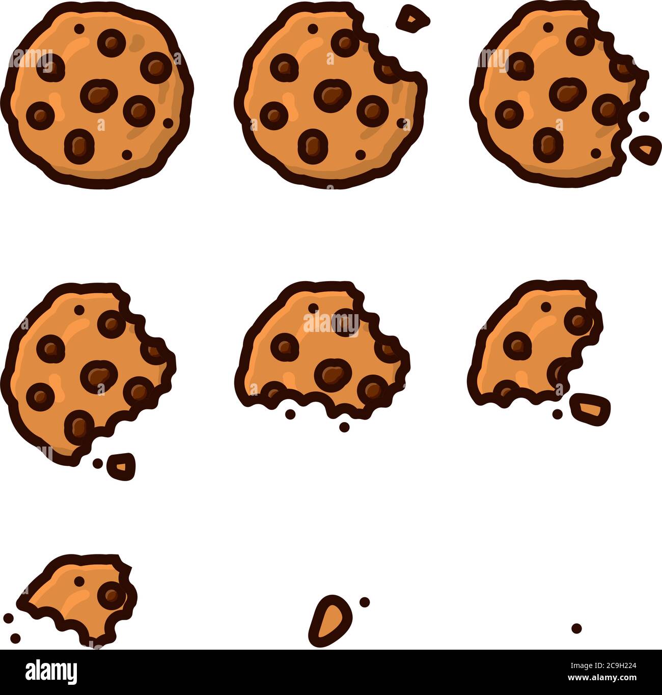images Silueta Galleta Vector https www alamy de gebissen cookie isoliert vektor illustration set fur chocolate chip cookie day am 4 august image367324444 html