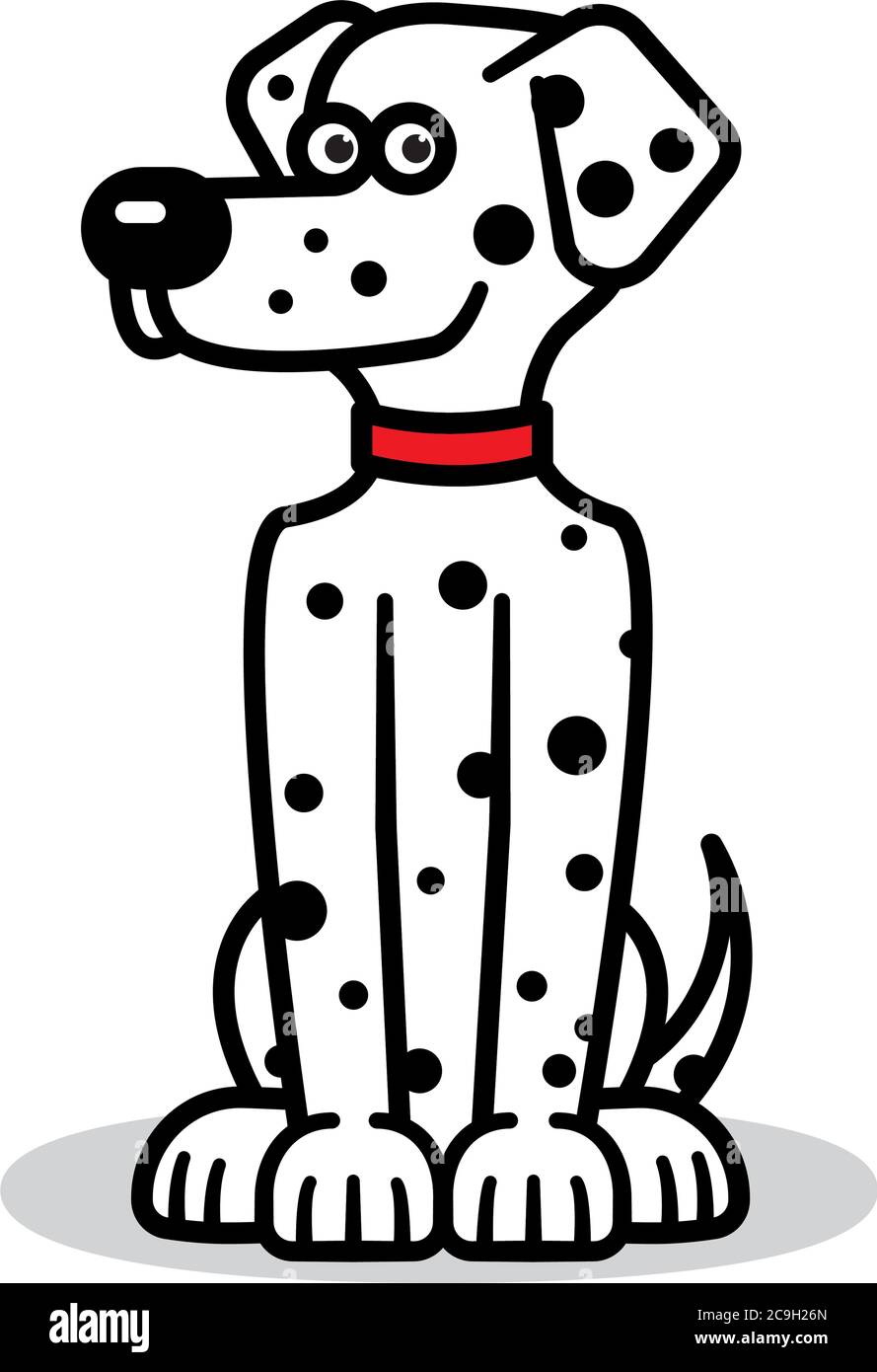 Cartoon sitzen freundlich dalmatinischen Hund Charakter Vektor-Illustration Stock Vektor