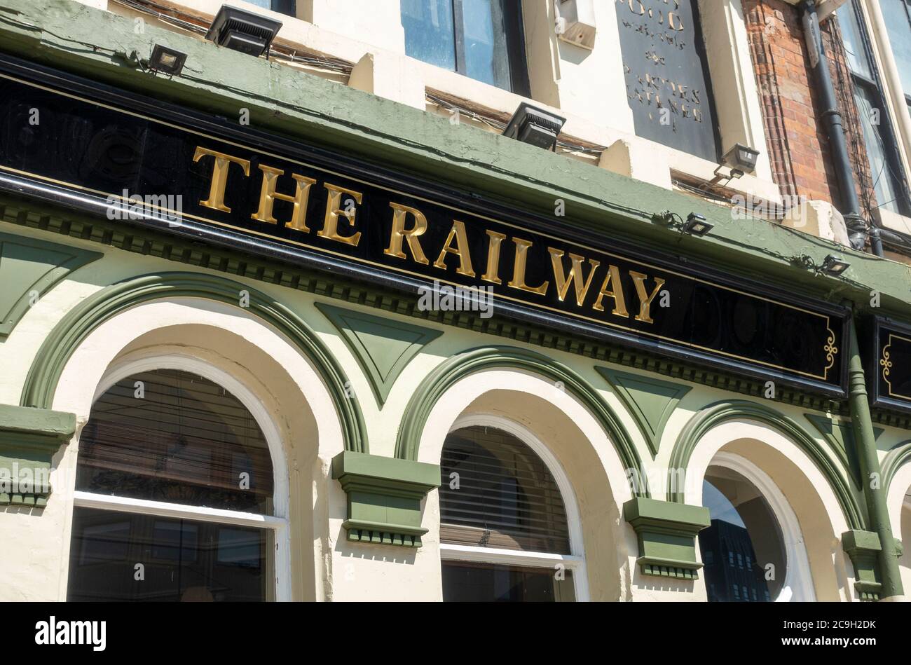 The Railway Pub in Liverpool Stockfoto