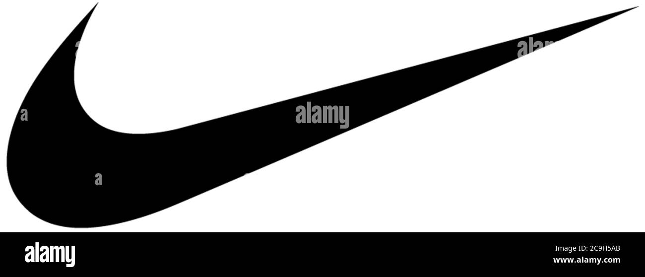 Logo Nike, Swoosh Logo, Sportartikelhersteller, Sportmarke, optional, weißer Hintergrund Stockfoto