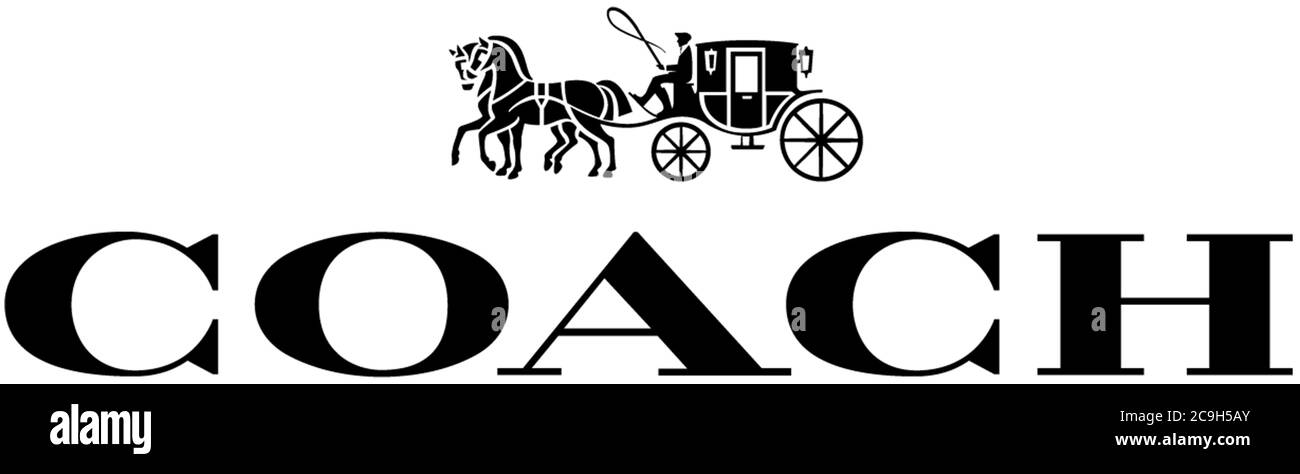 Logo Coach, Coach New York, Luxusmarke, Marke für Lederwaren und Taschen, optional, weißer Hintergrund Stockfoto