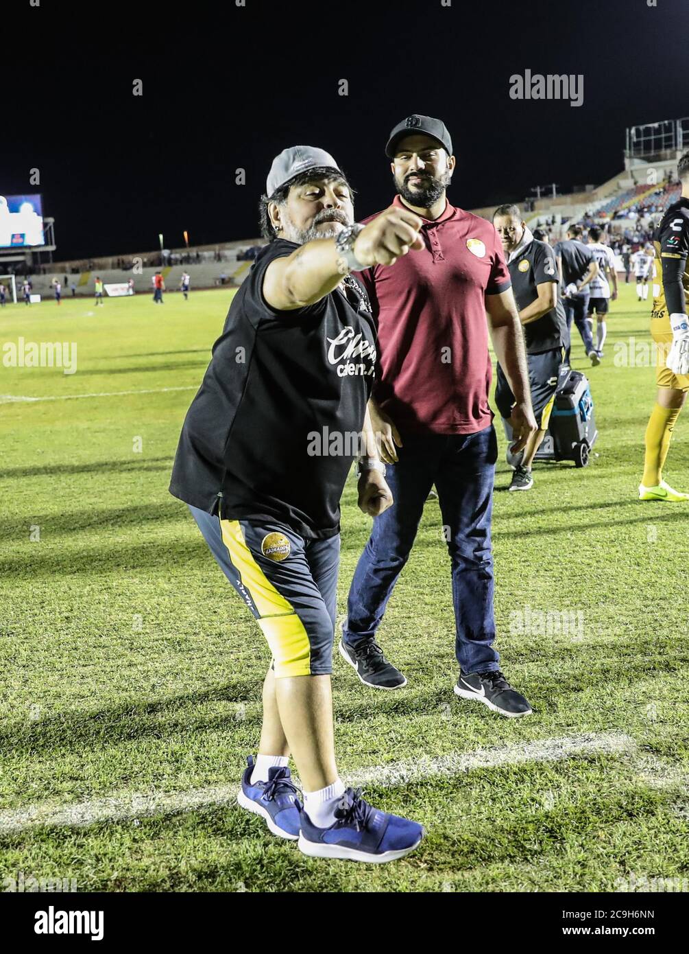 Diego Armando Maradona DT de los Dorados de Sinalia en en Hermosillo Sonora contra los Cimarrones FC. Argentino Argentinien Stockfoto