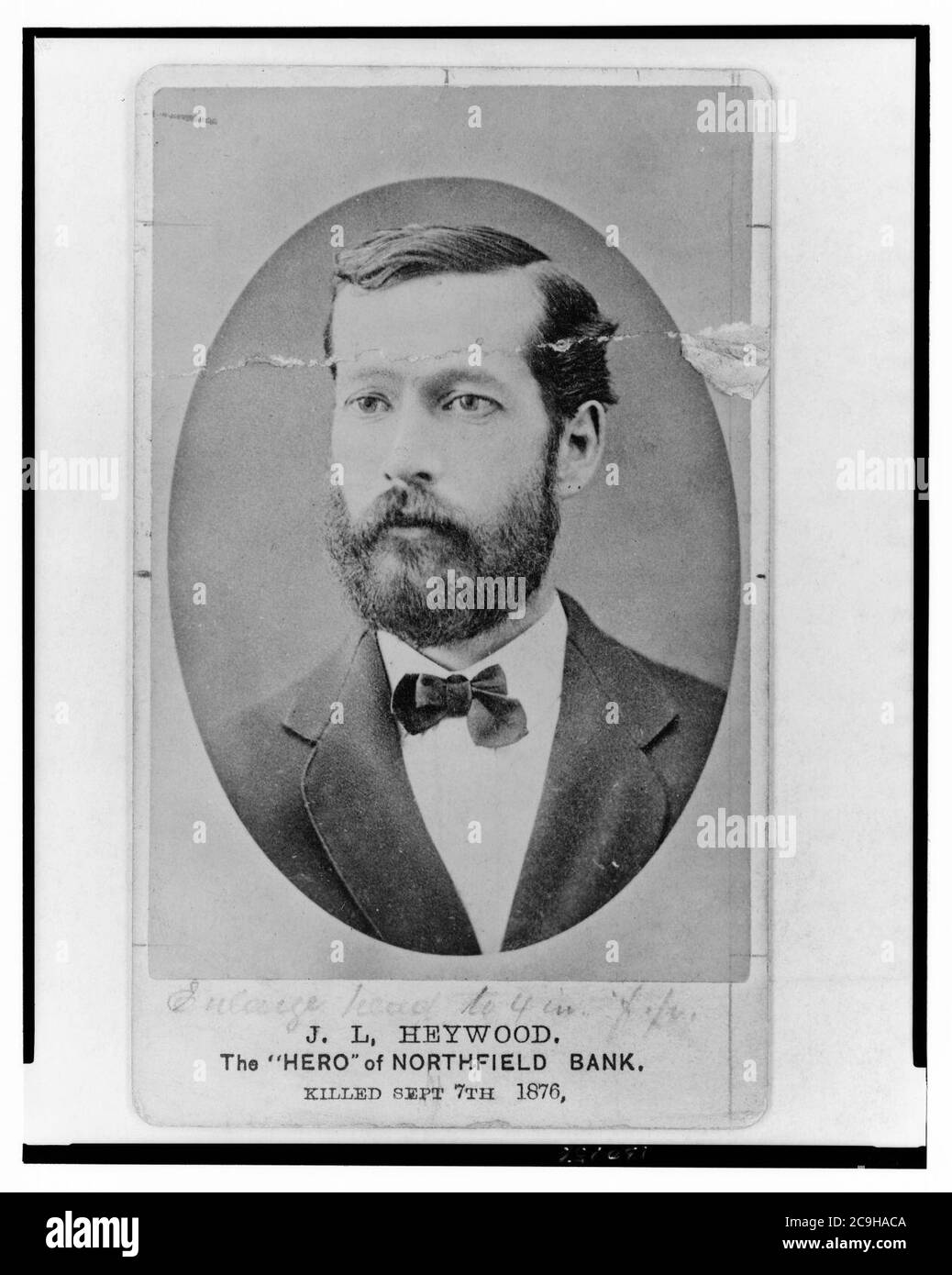 J. L. Heywood, der ‘Held‘ der Northfield Bank, tötete den 7. September 1876 Stockfoto