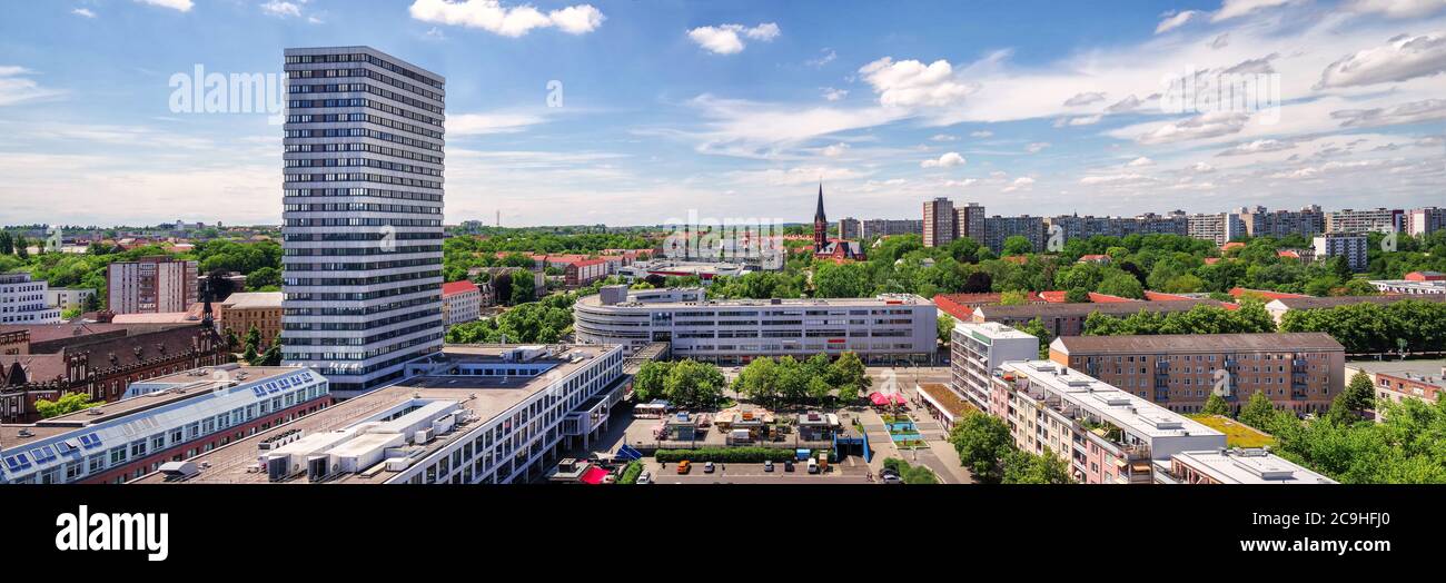 Luftaufnahme in die Innenstadt von Frankfurt an der oder, Deutschland Stockfoto