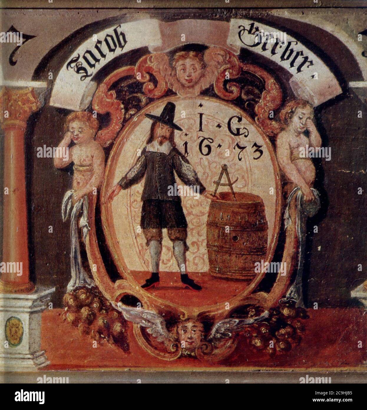 Jacob Gerber Küfer in Ravensburg 1673. Stockfoto