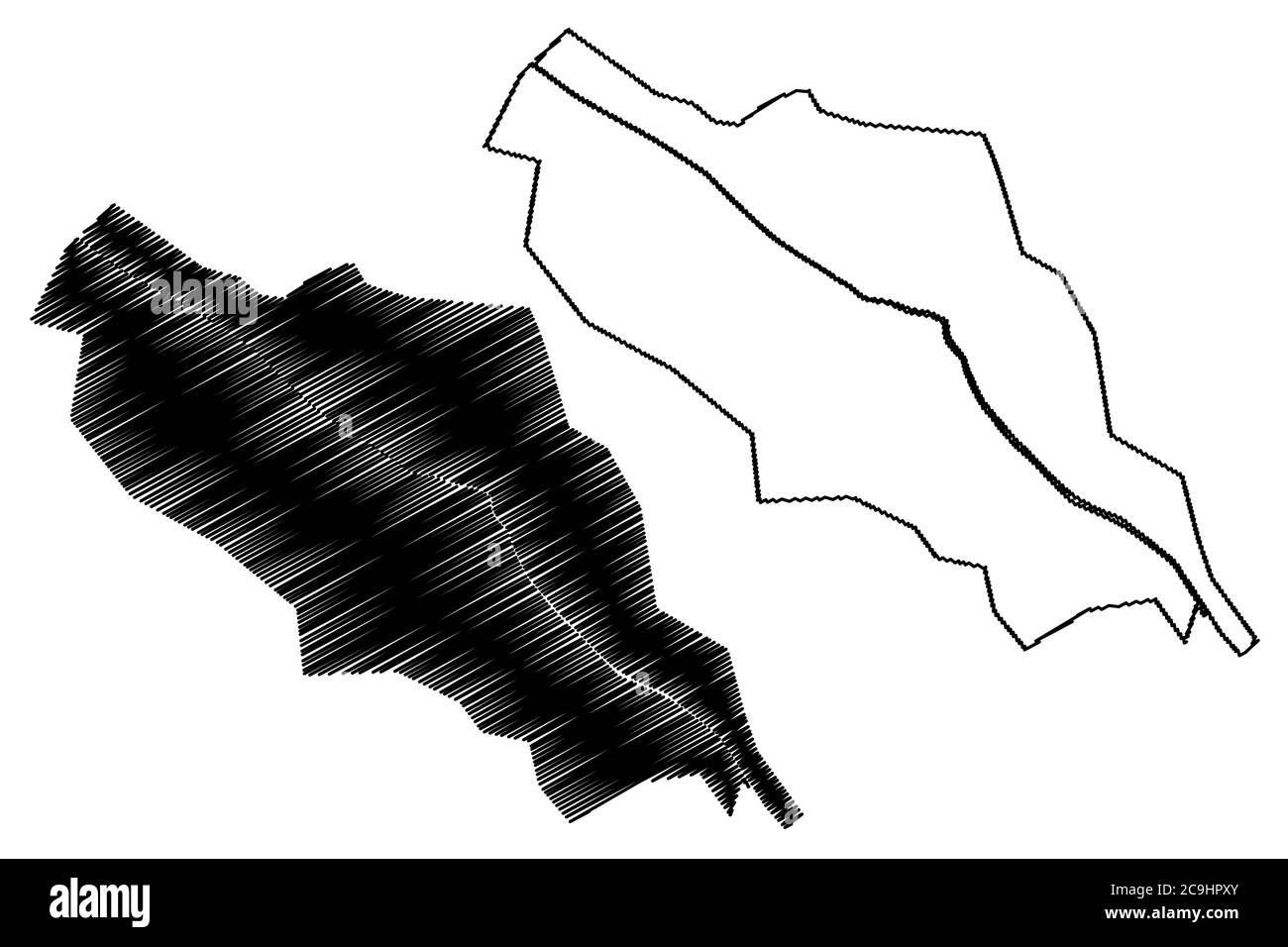 Dasoguz City (Republik Turkmenistan, Turkmenien, Turkmenistanis, Dasoguz Provinz) Karte Vektor Illustration, Skizze Stadt Tashauz oder Dashk Stock Vektor