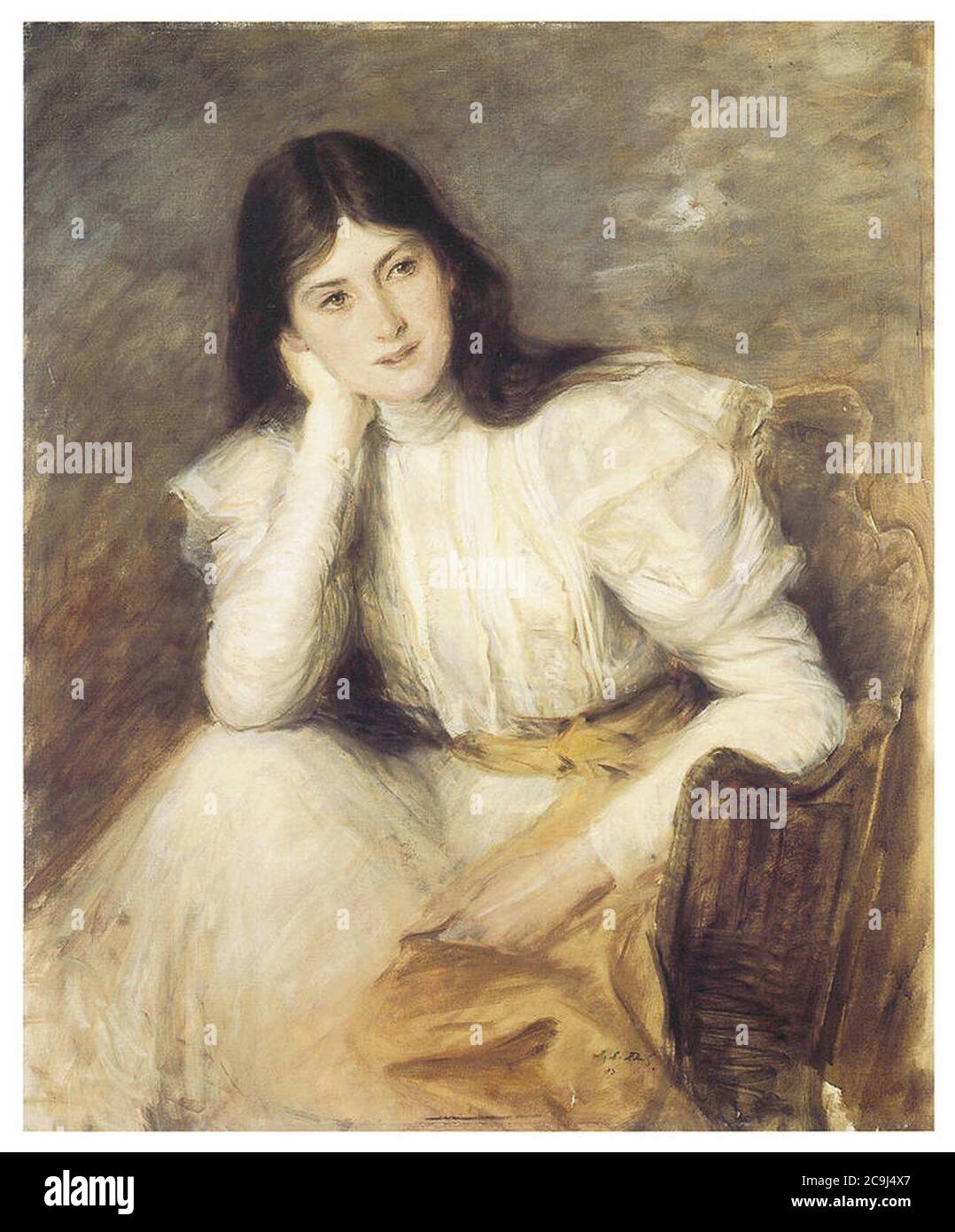 Jacques-Émile Blanche, 1897 - Jeune fille rêveuse - Portrait de Berthi Capel. Stockfoto