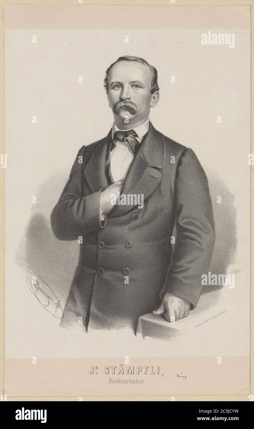 Jakob Stämpfli (1820–1879) von Carl Friedrich Irminger (1813–1863) ZBZ. Stockfoto