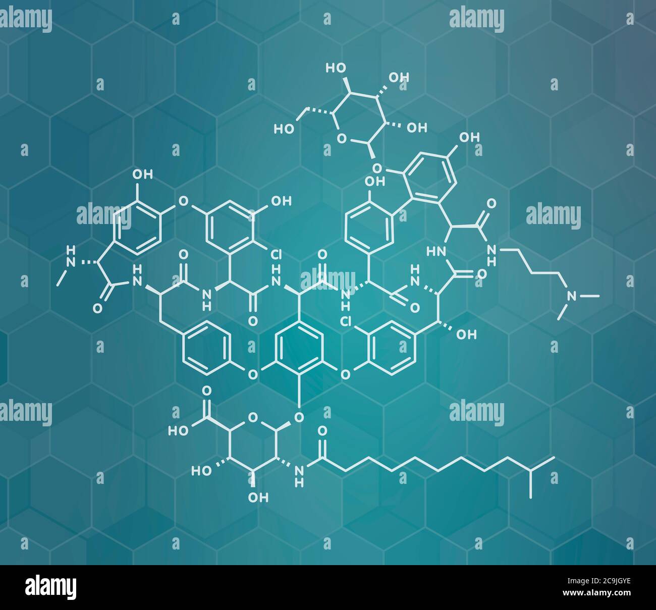 Dalbavancin Glycopeptid Antibiotikum Molekül. Zur Behandlung von