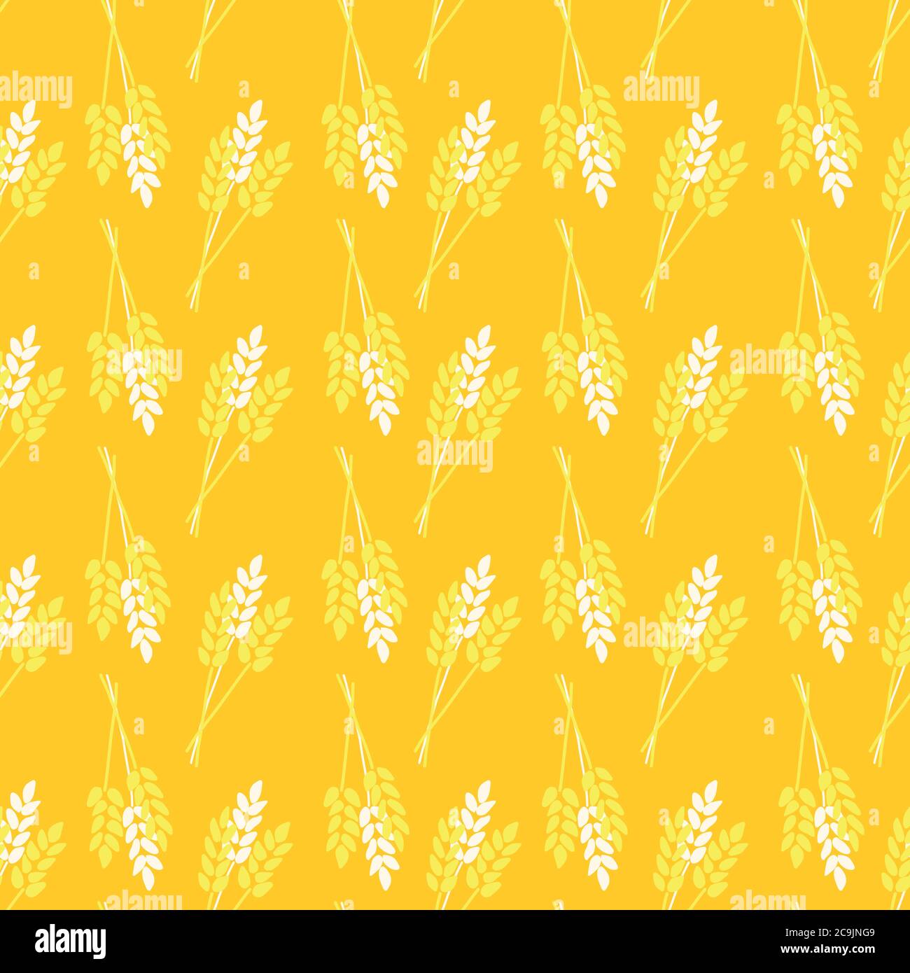 Nahtloses Muster Crop Hafer Weizen Gerste Roggen Pflanze. Stilisiertes Herbst Natur Vektor-Muster. Gold gelb orange weiß abstrakt fallen Muster flach Cartoon Stock Vektor