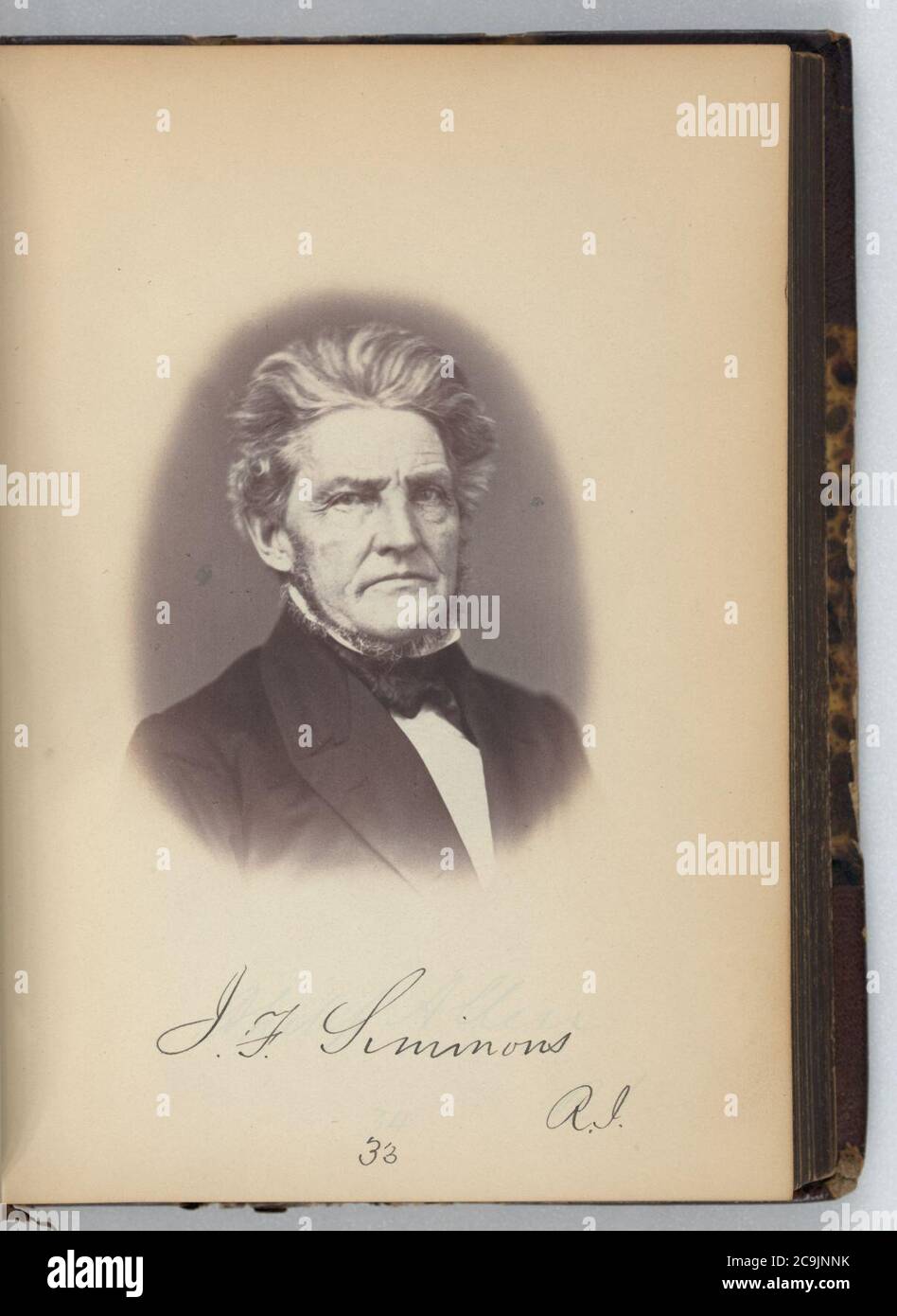 James F. Simmons, Senator von Rhode Island, Dreißig-fünften Kongress, Brustbild Stockfoto