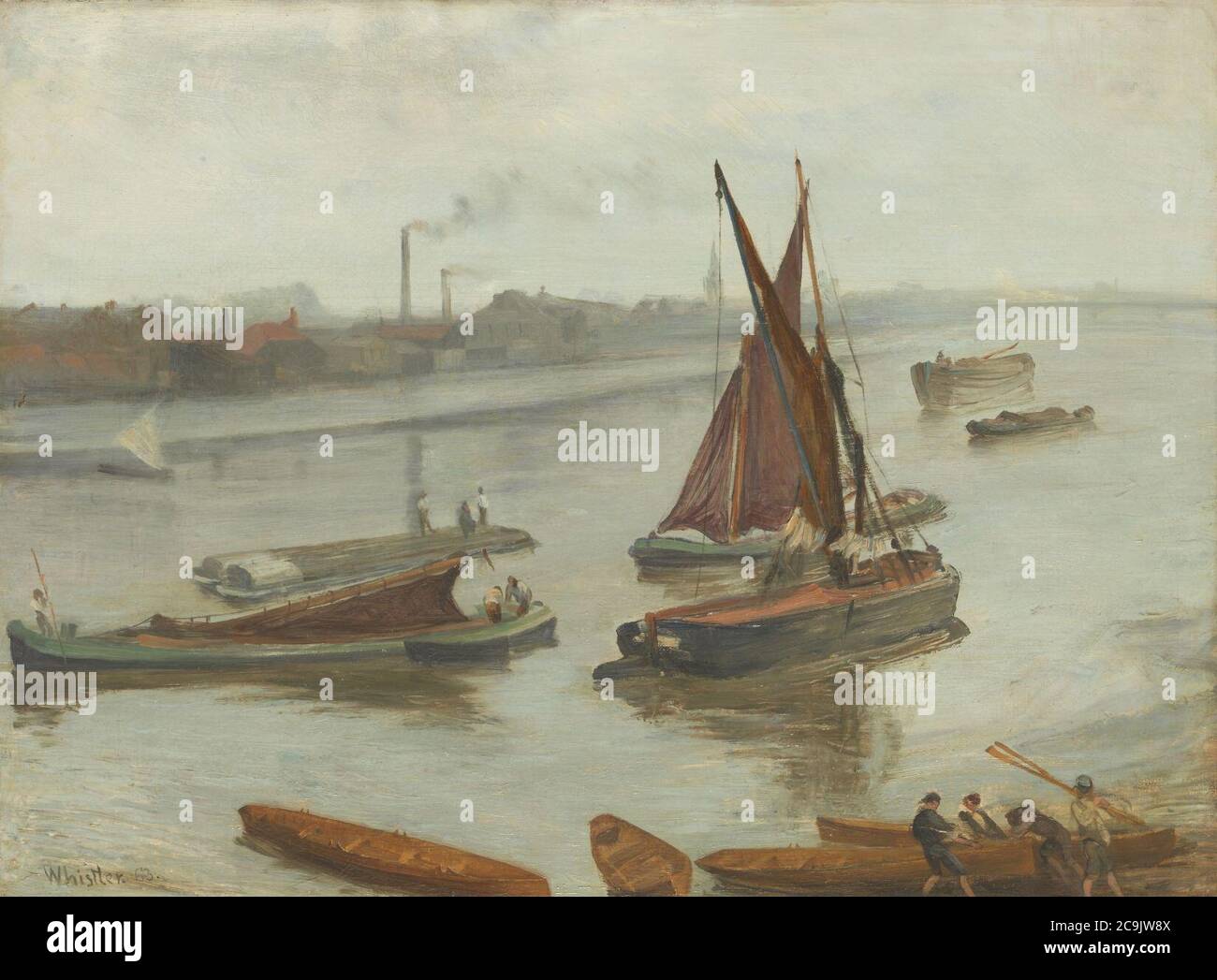 James McNeill Whistler - Grau und Silber, Old Battersea Reach Stockfoto