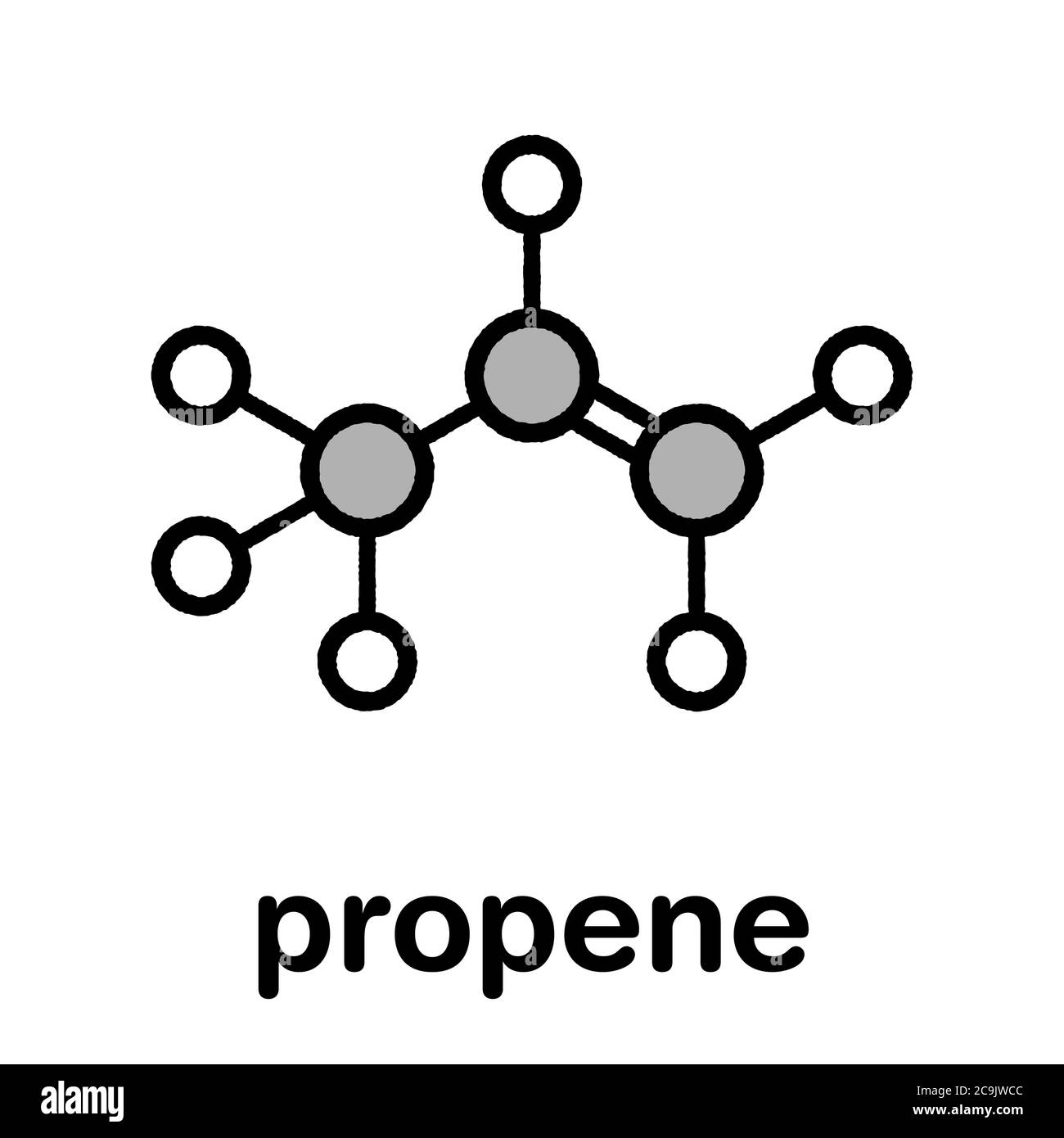 Chemical structure propylene propene polypropylene -Fotos und ...