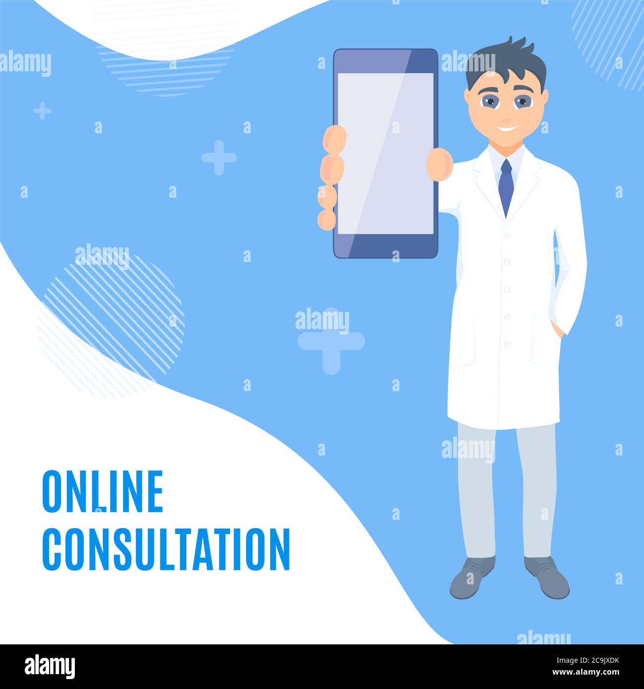 Online medizinische Beratung Service, Illustration. Stockfoto