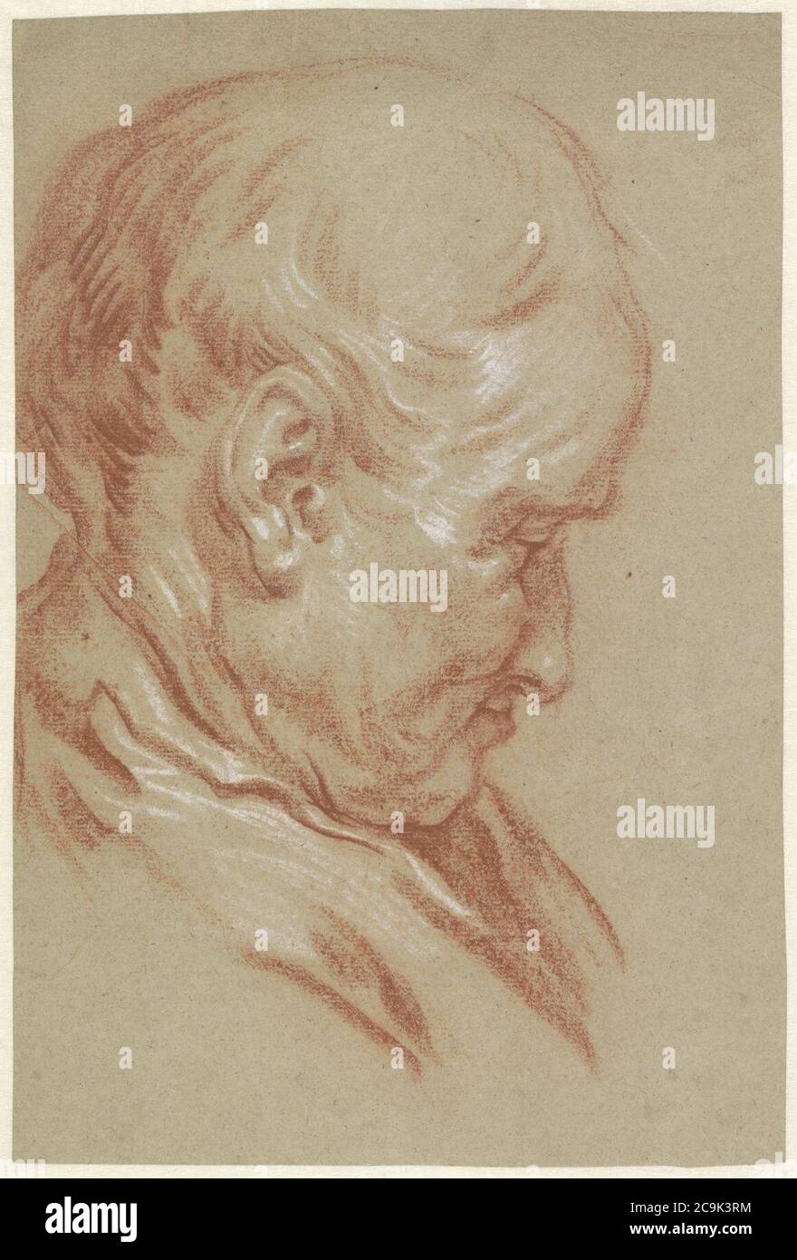 Jan Anton Garemyn - Kopf eines alten Mannes, Kopf nach rechts gedreht. Stockfoto