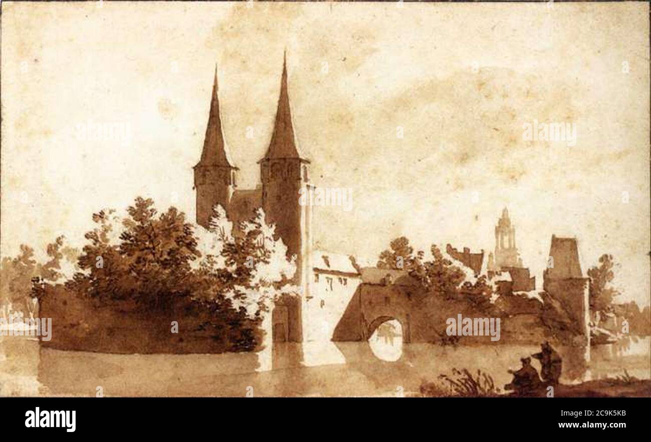 Jan de Bisschop - das Oostpoort (Osttor) in Delft Stockfoto