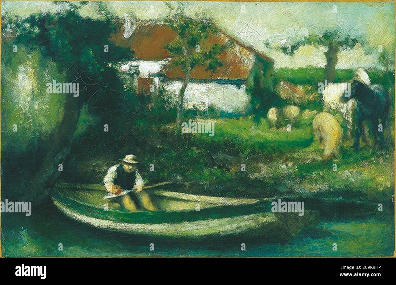 Jan Stobbaerts - Bauernhof an der Woluwe. Stockfoto
