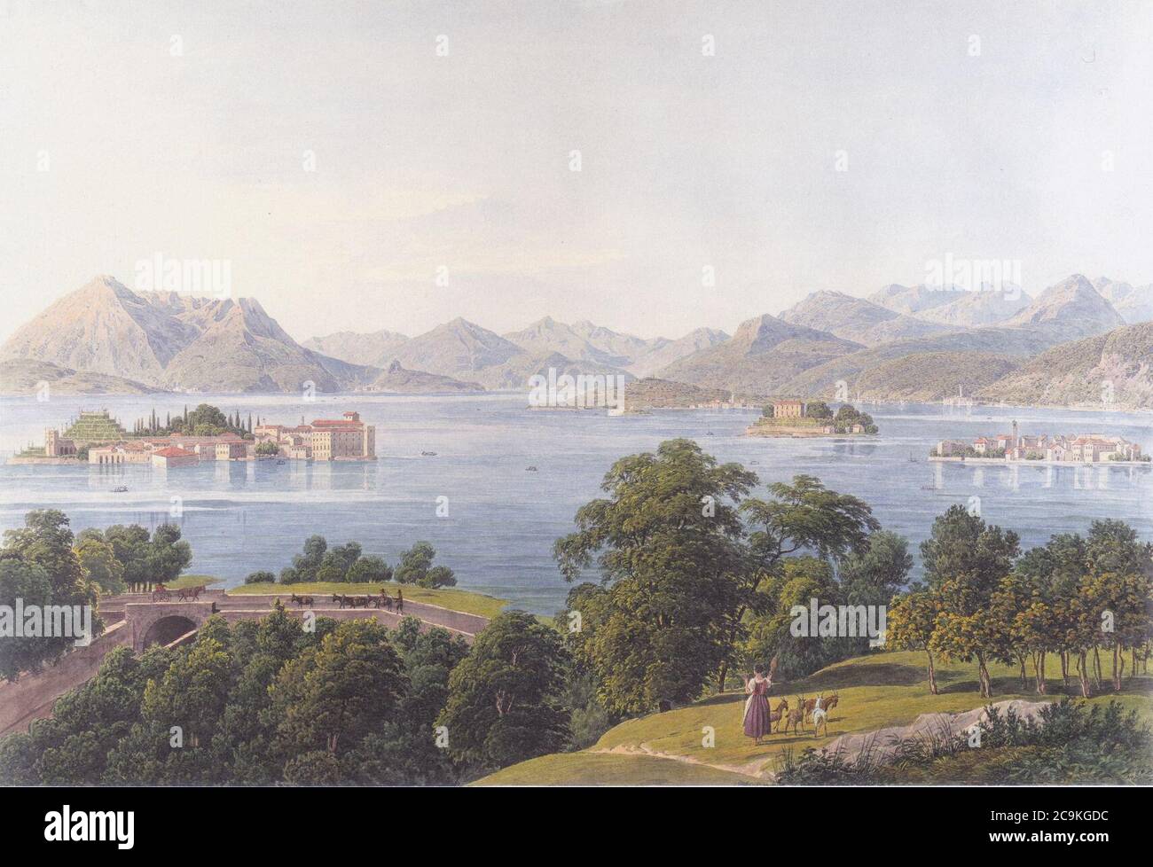 Jakob Alt - Ansicht von Lago Maggiore - Ca 1833-34. Stockfoto