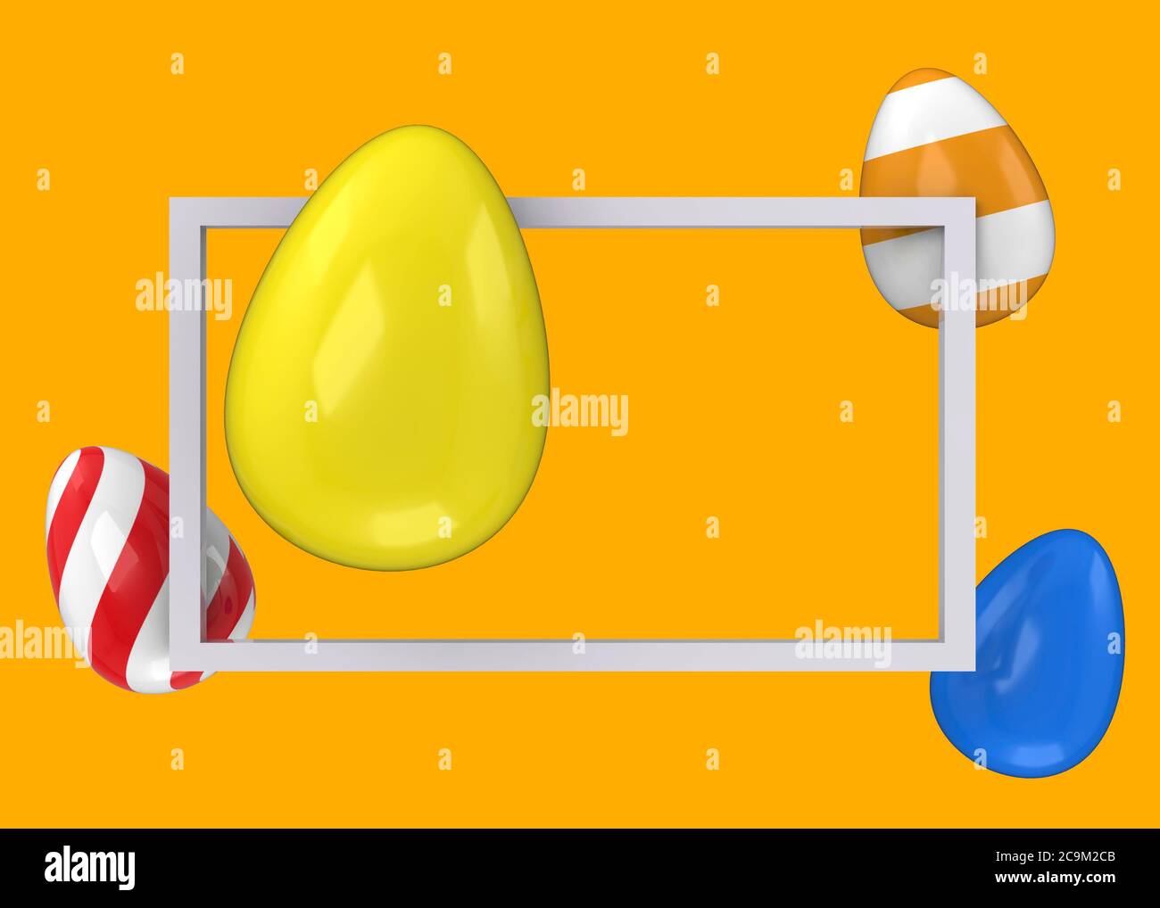 Die Ostereier im bunten Hintergrund - 3D Stockfoto