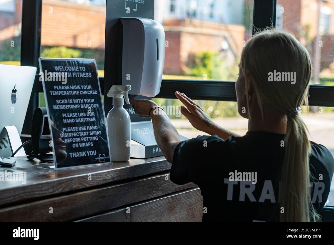 Brentwood Essex 1. August 2020 EINE neue covid Safe Boutique Fitness Boxstudio, Box Gym Fitness eröffnet heute in Brentwood Essex UK Credit: Ian Davidson/Alamy Live News Stockfoto