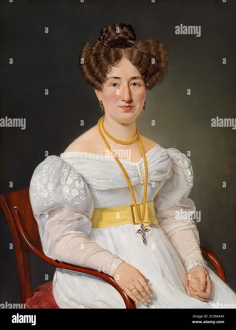 Jensen Christian Albrecht - Portrait von Christiane Gram - Dänische Schule - 19. Und Anfang des 20. Jahrhunderts Stockfoto