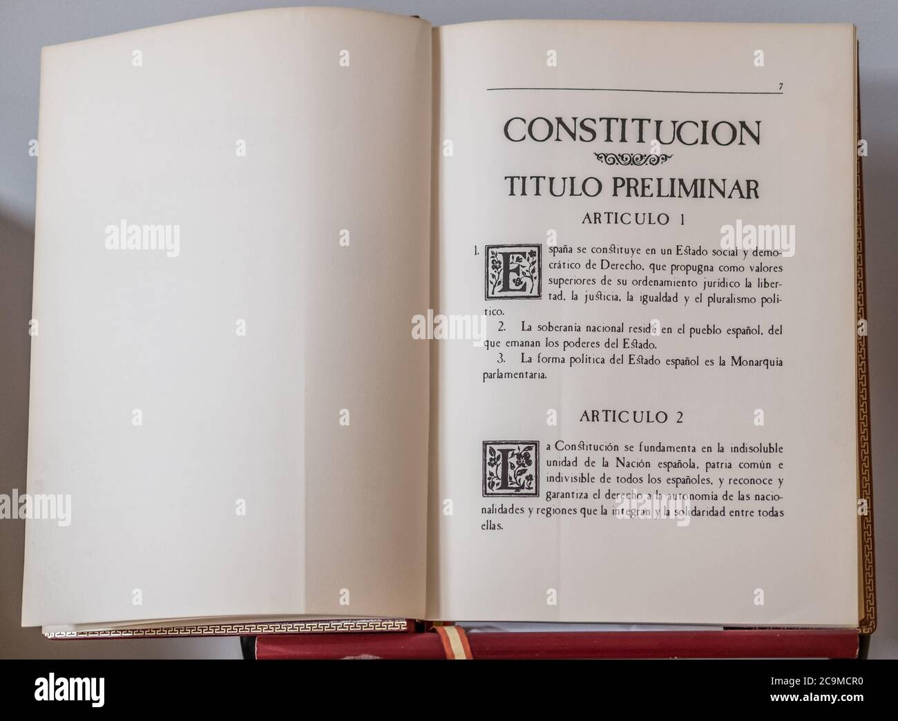 Erster Artikel Buch der spanischen Verfassung, Rechtsstaatlichkeit spanien Bürger Stockfoto