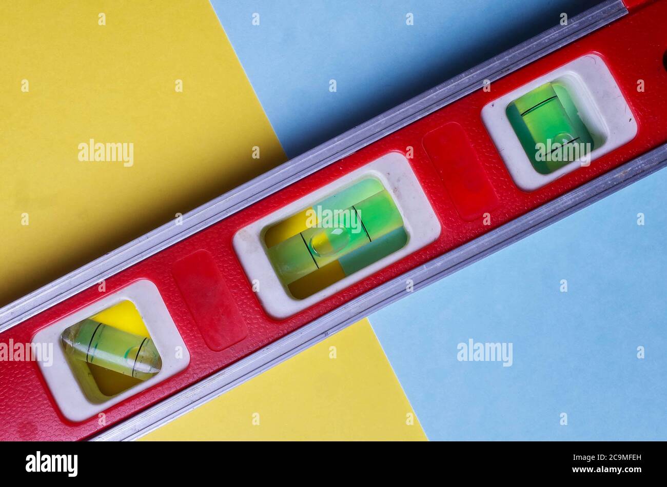 Makrofoto der Gebäudeebenenbalance Stockfoto