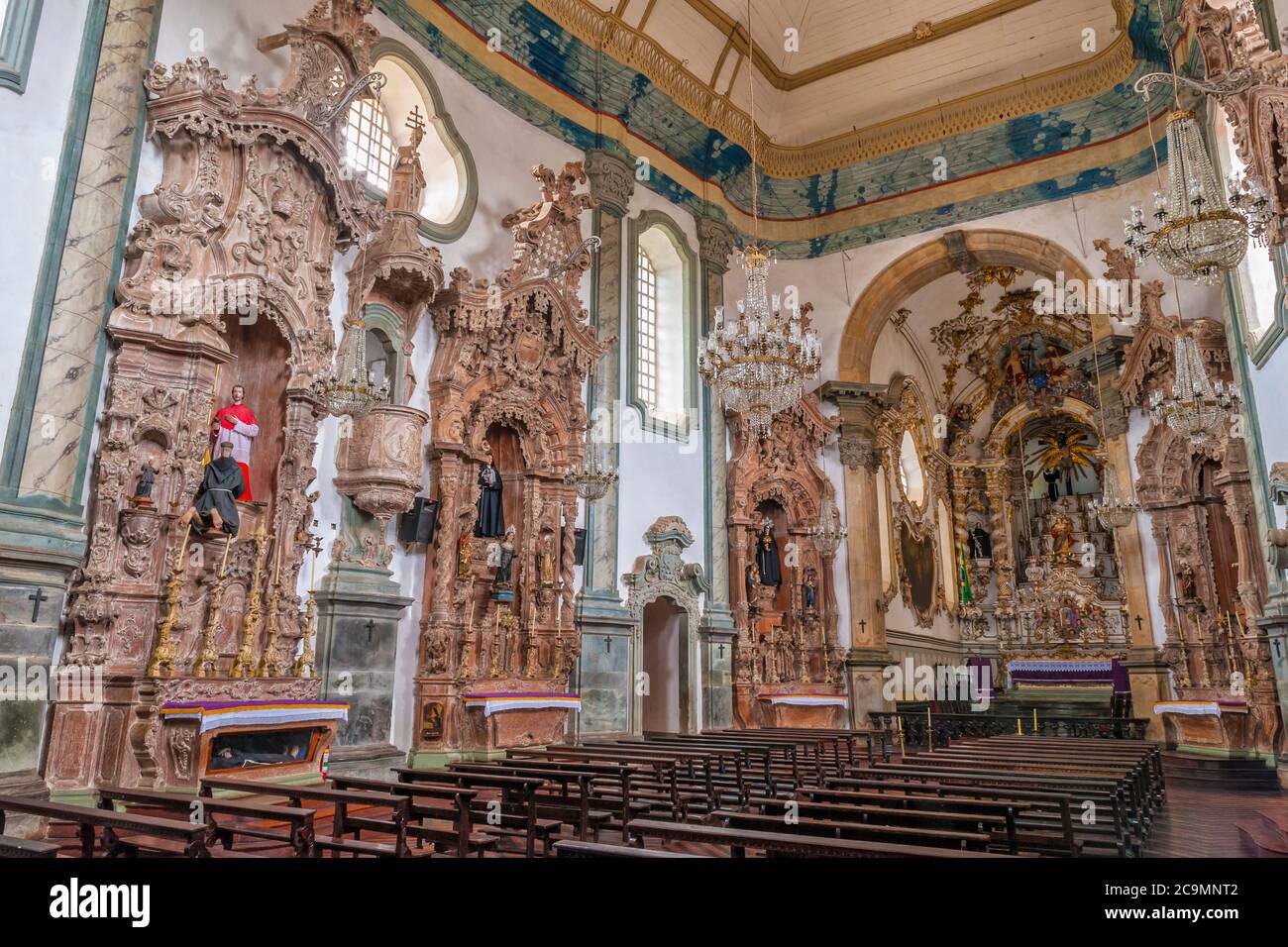 Sao Francisco de Assis Kirche, Innenraum, Sao Joao del Rey, Minas Gerais, Brasilien Stockfoto