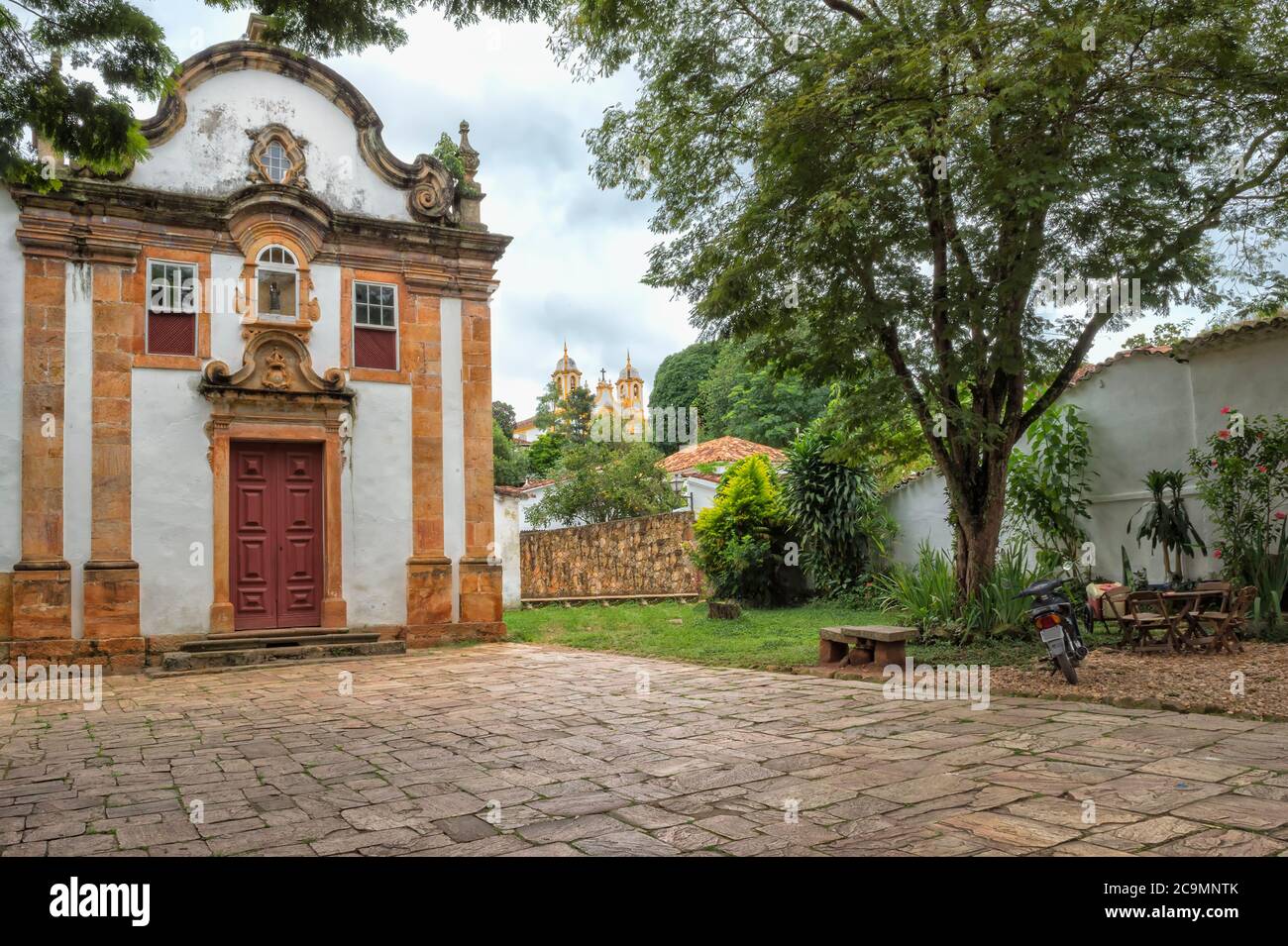 Nossa Senhora do Rosario und Matriz de Santo Antonio Churches, Tiradentes, Minas Gerais, Brasilien Stockfoto