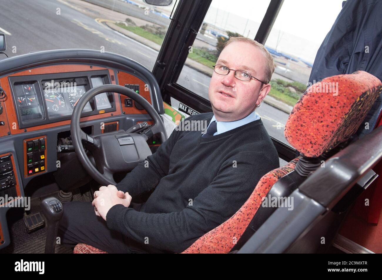 Ein Busfahrer Stockfoto