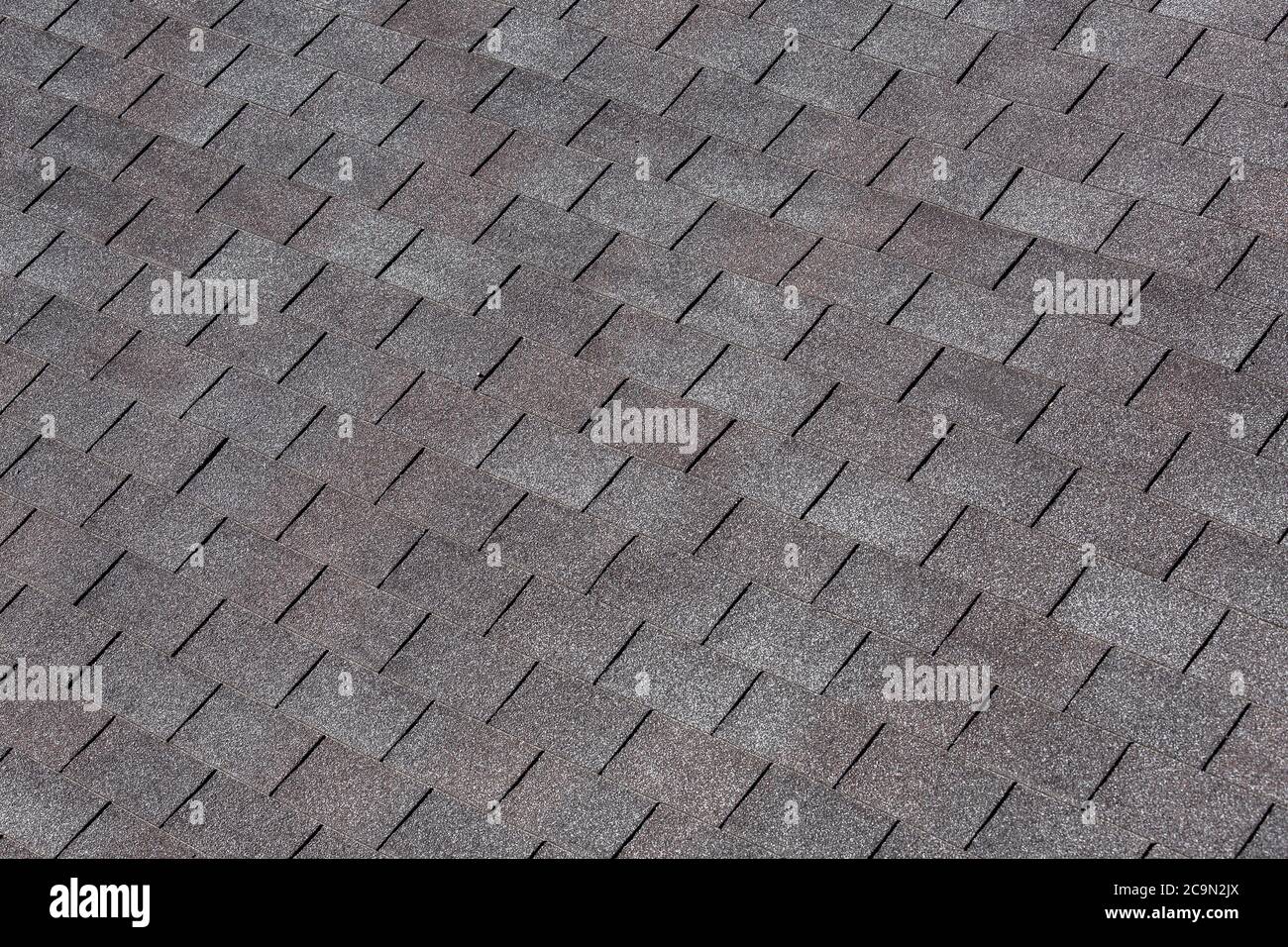 Dachschindeln schwarz und grau Farbe, Dachziegel Textur. Stockfoto