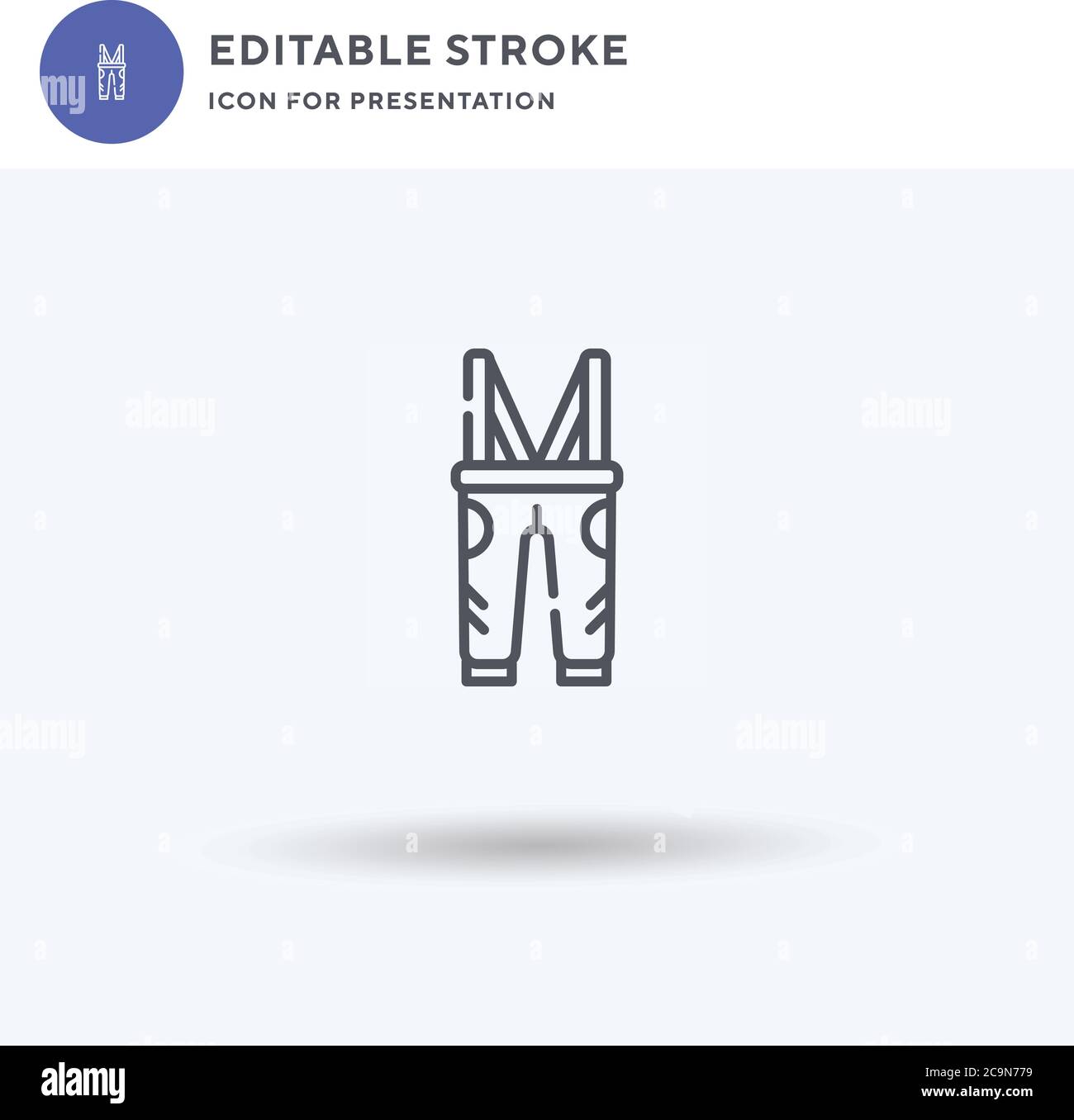 Jumpsuit Icon Vektor, gefüllt flaches Zeichen, solides Piktogramm isoliert auf weiß, Logo Illustration. Jumpsuit-Symbol für die Präsentation. Stock Vektor