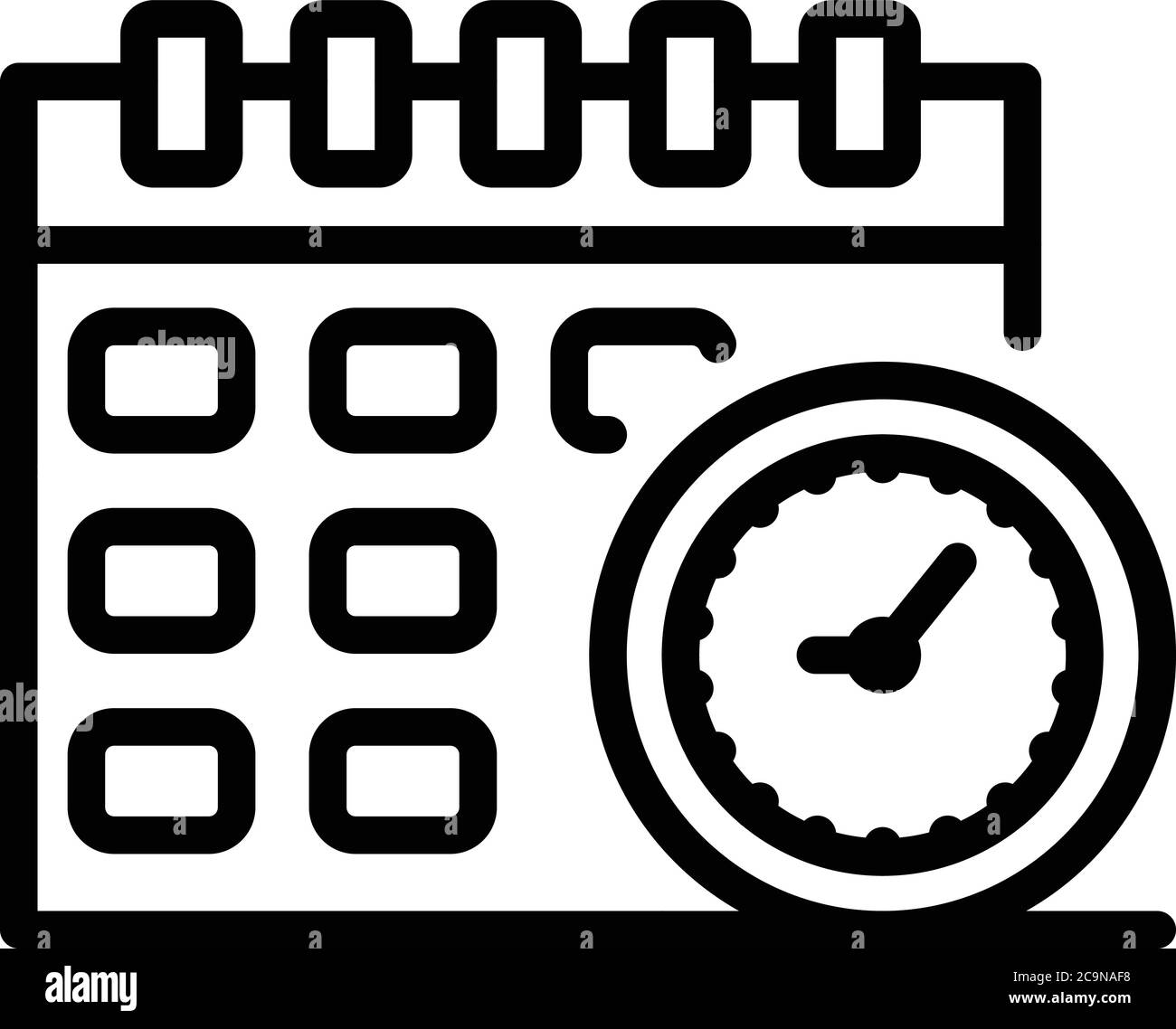 Kalendersymbol für Betriebssystemupdates, Gliederungsstil Stock Vektor