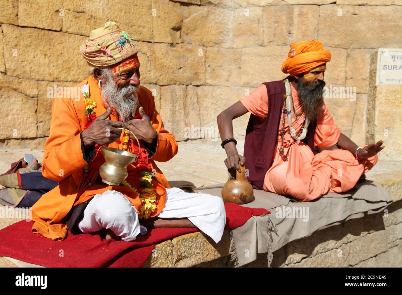 Sadhu Menschen in der Altstadt Jaisalmer. Rajastan, februar 2013 Indien Stockfoto